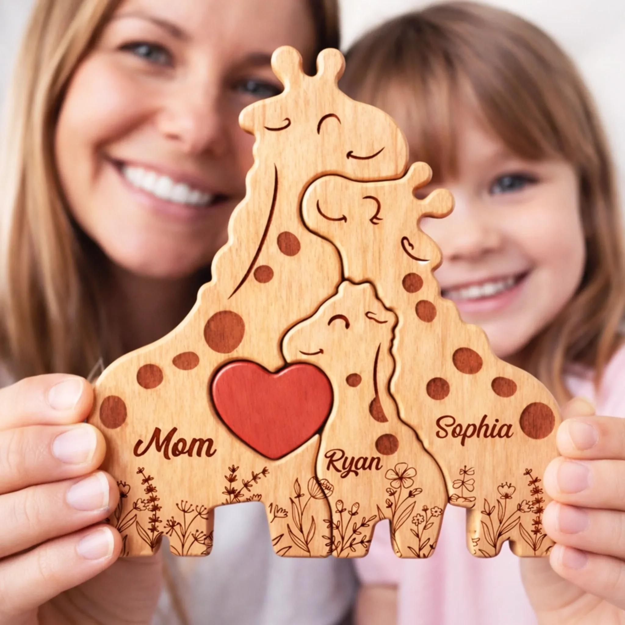 Custom Shaped Wooden Art Puzzle - Personalized Mother's Day Birthday Gifts For Mom, Grandma - Together Tall, Together Strong - Image 5