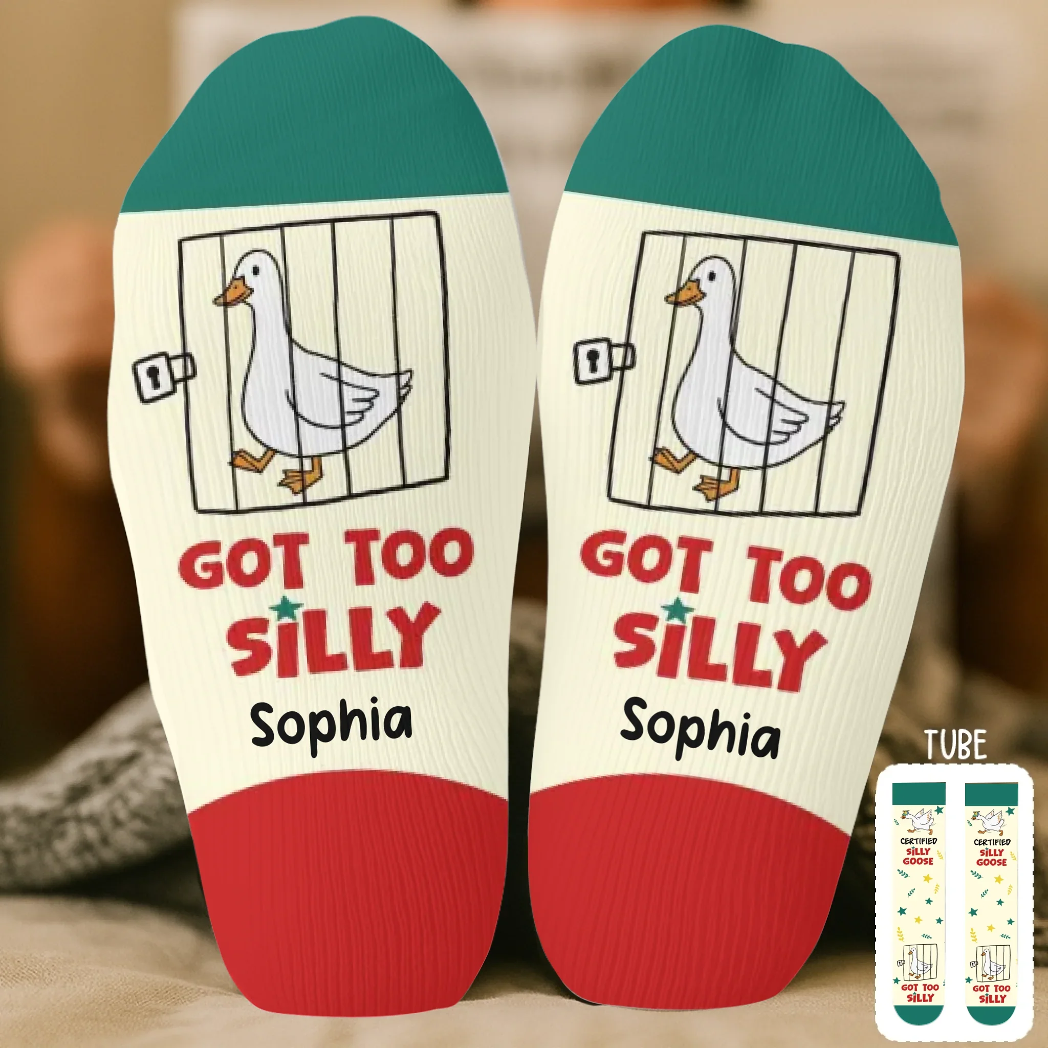 Custom Silly Goose Crew Socks - Personalized Birthday Gifts For Besties, Sisters, BFF, Family, Yourself - Mastering My Own Chaos - Image 2
