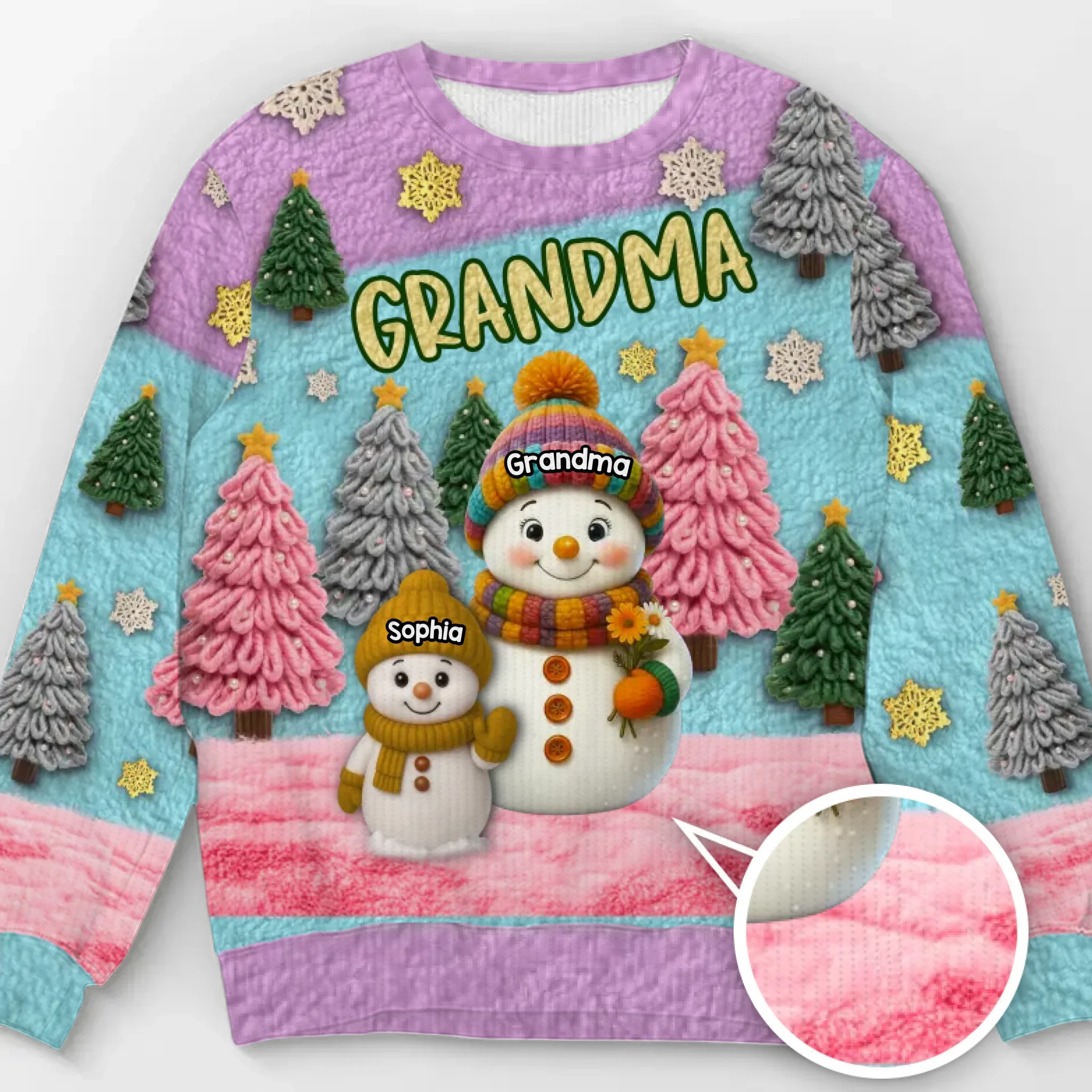 Custom Snowman Unisex Ugly Sweatshirt - Personalized Christmas Birthday Gifts For Mom, Grandma - Together We Shine This Christmas - Image 2