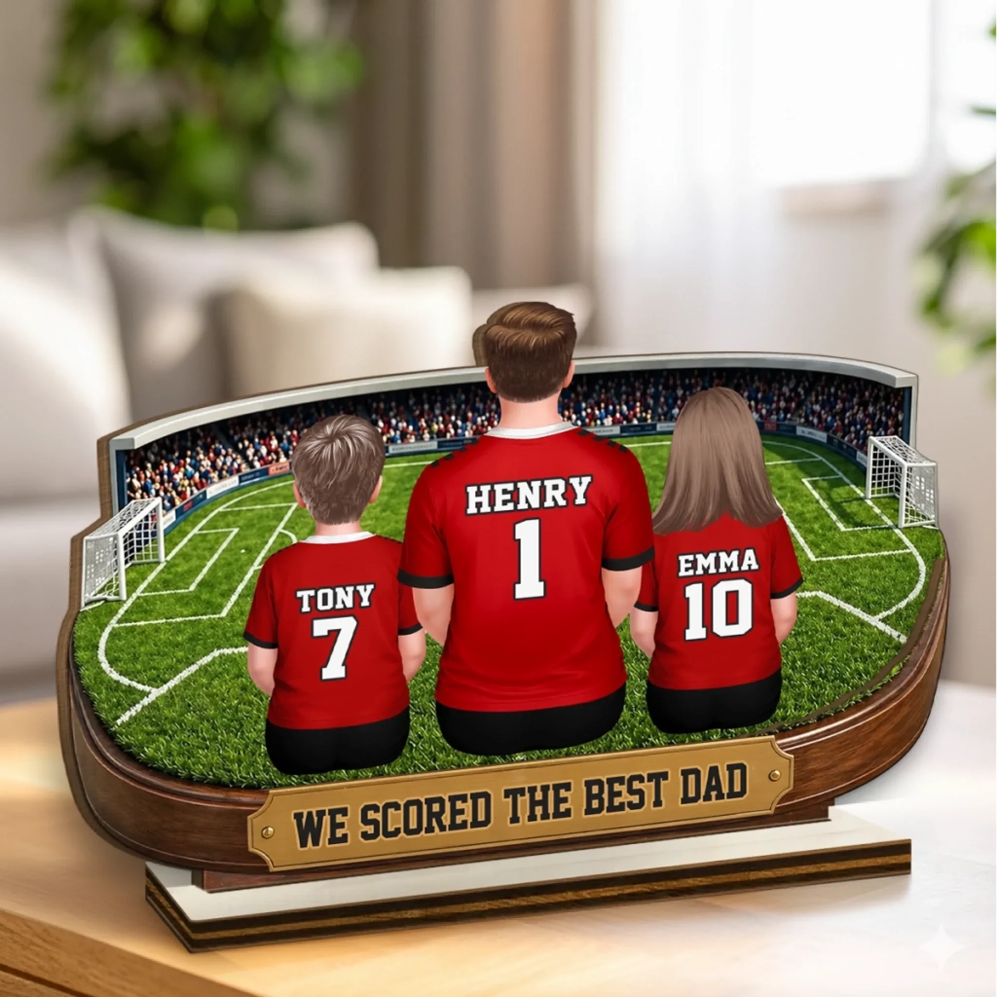 Custom Soccer World Cup 2-Layered Wooden Plaque - Personalized Father's Day Gifts For Dad, Grandpa, Soccer Lovers, Sports Fans, Sports Lovers - Live For The Beautiful Game - Image 2