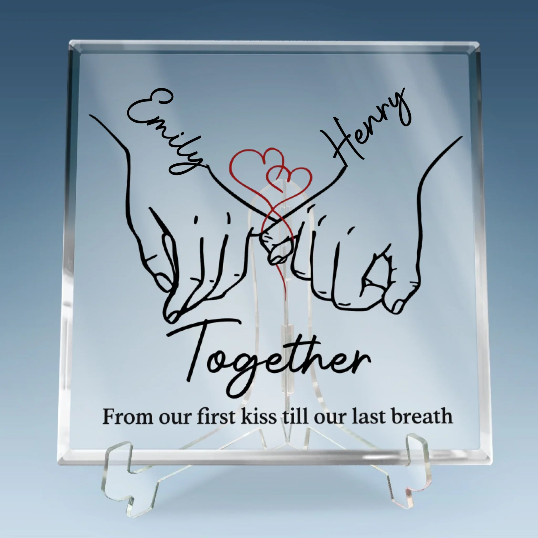 Custom Square Shaped Acrylic Plaque - Personalized Anniversary Wedding Gifts For Husband And Wife, Him And Her - Forever Feels Like Us - Image 6