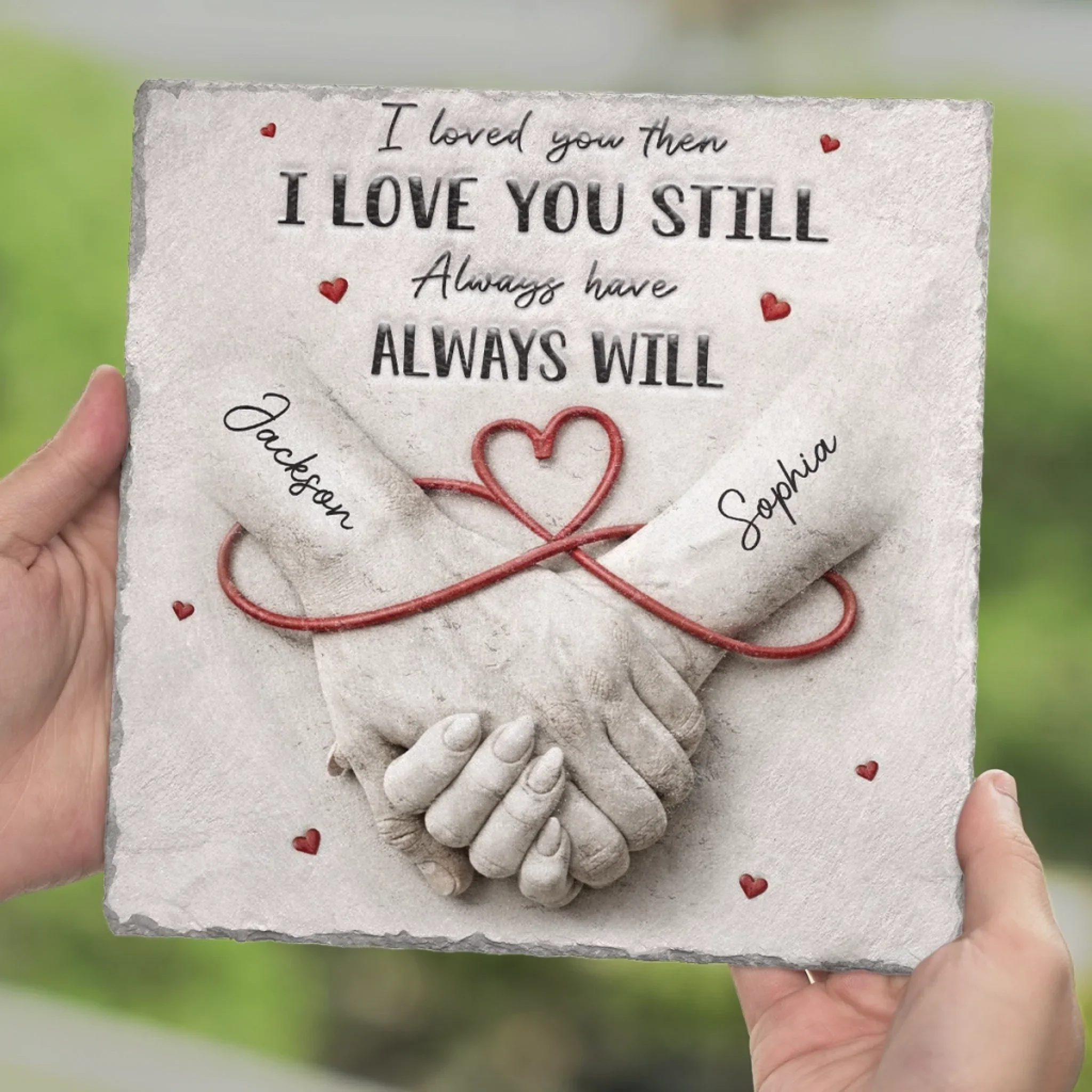 Custom Square Shaped Stone With Stand - Personalized Anniversary Wedding Gifts For Husband And Wife, Him And Her - Together We Choose Us - Image 4