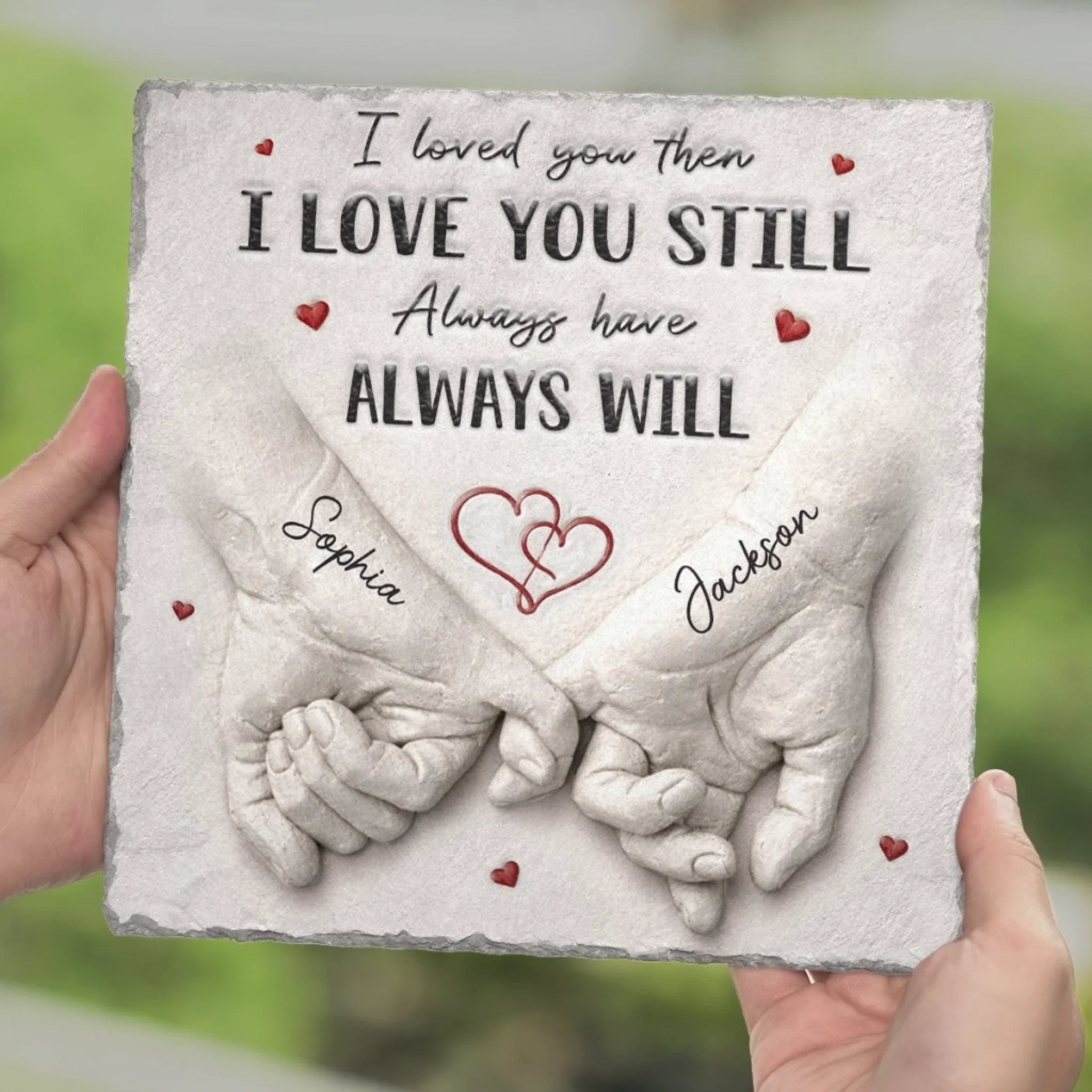 Custom Square Shaped Stone With Stand - Personalized Anniversary Wedding Gifts For Husband And Wife, Him And Her - You Are My Safe Place - Image 4