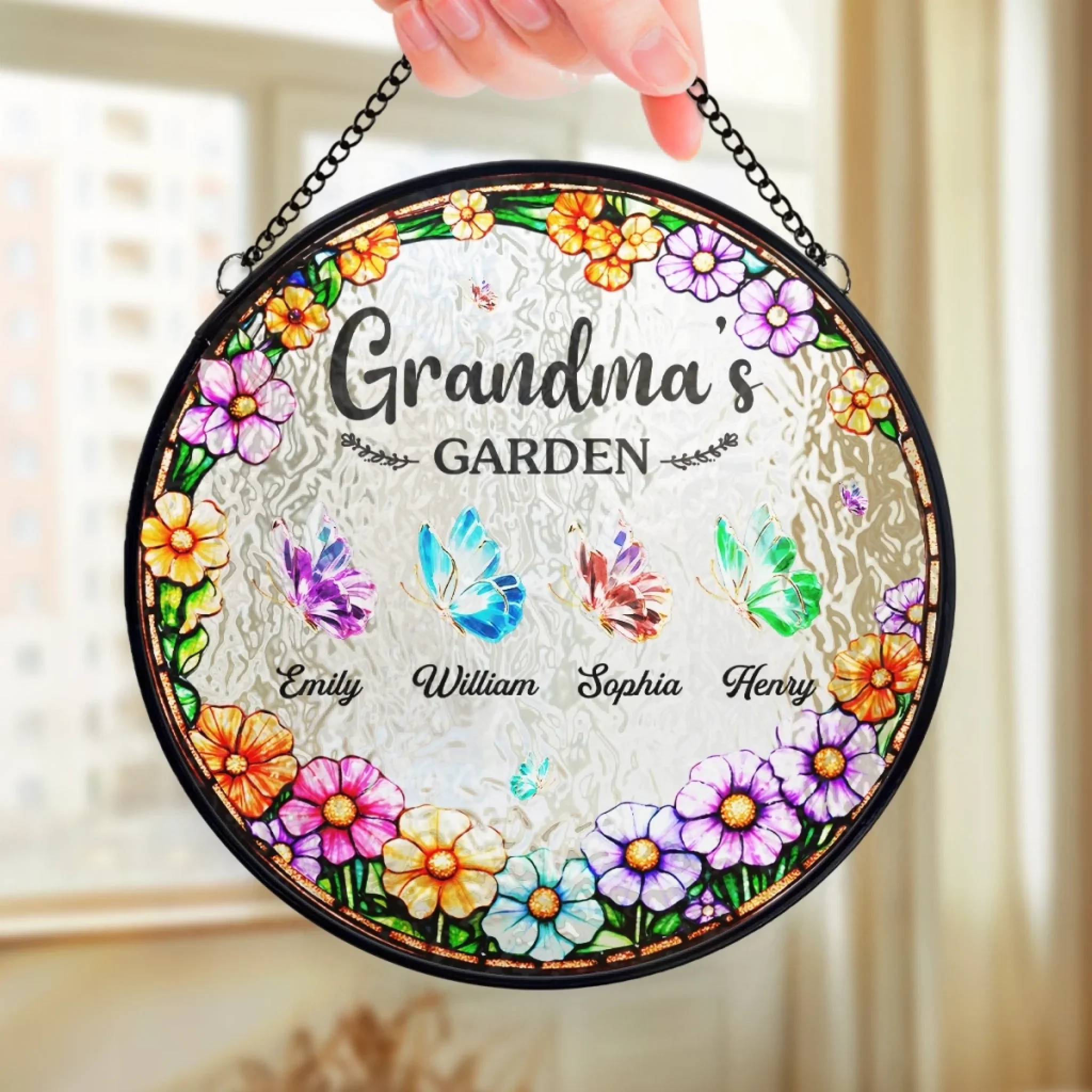 Custom Stained Glass Window Hanging Suncatcher - Personalized Mother's Day Gifts For Mom, Grandma - You Are My Forever Home - Image 4
