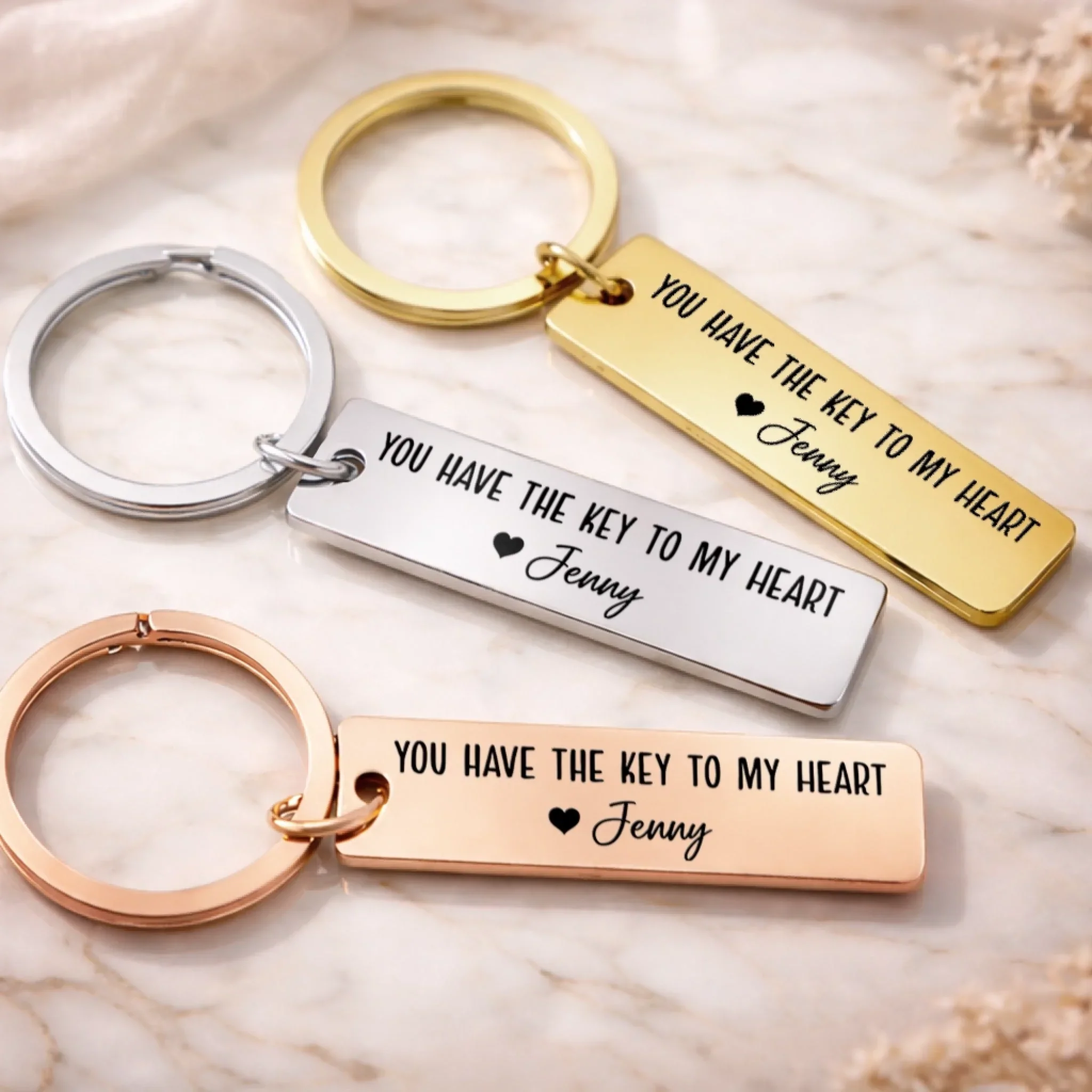 Custom Stainless Steel Keychain - Personalized Anniversary Wedding Gifts For Husband And Wife, Him And Her - Together We Choose Us - Image 8