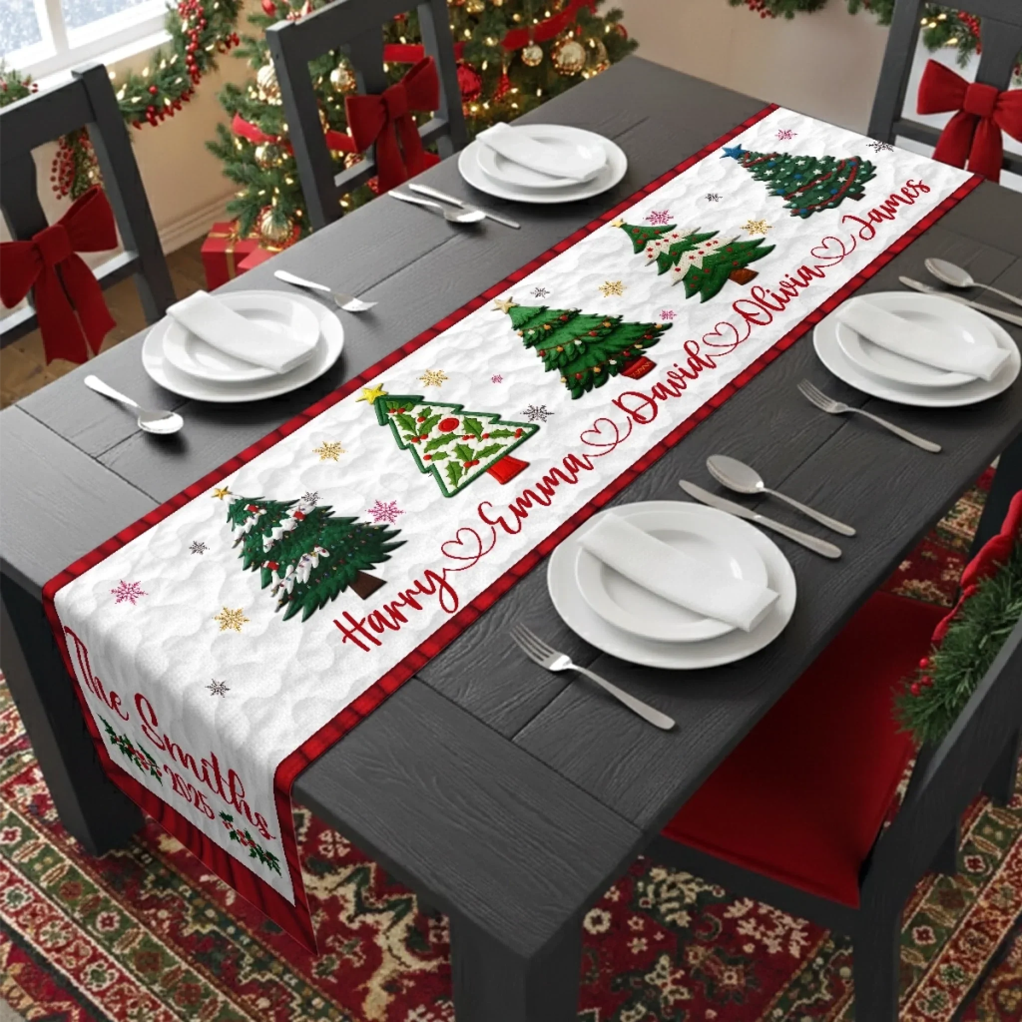 Custom Table Runner - Personalized Christmas Birthday Gifts For Mom, Dad, Brother, Sister, Kids - Love Shines In Every Home - Image 3
