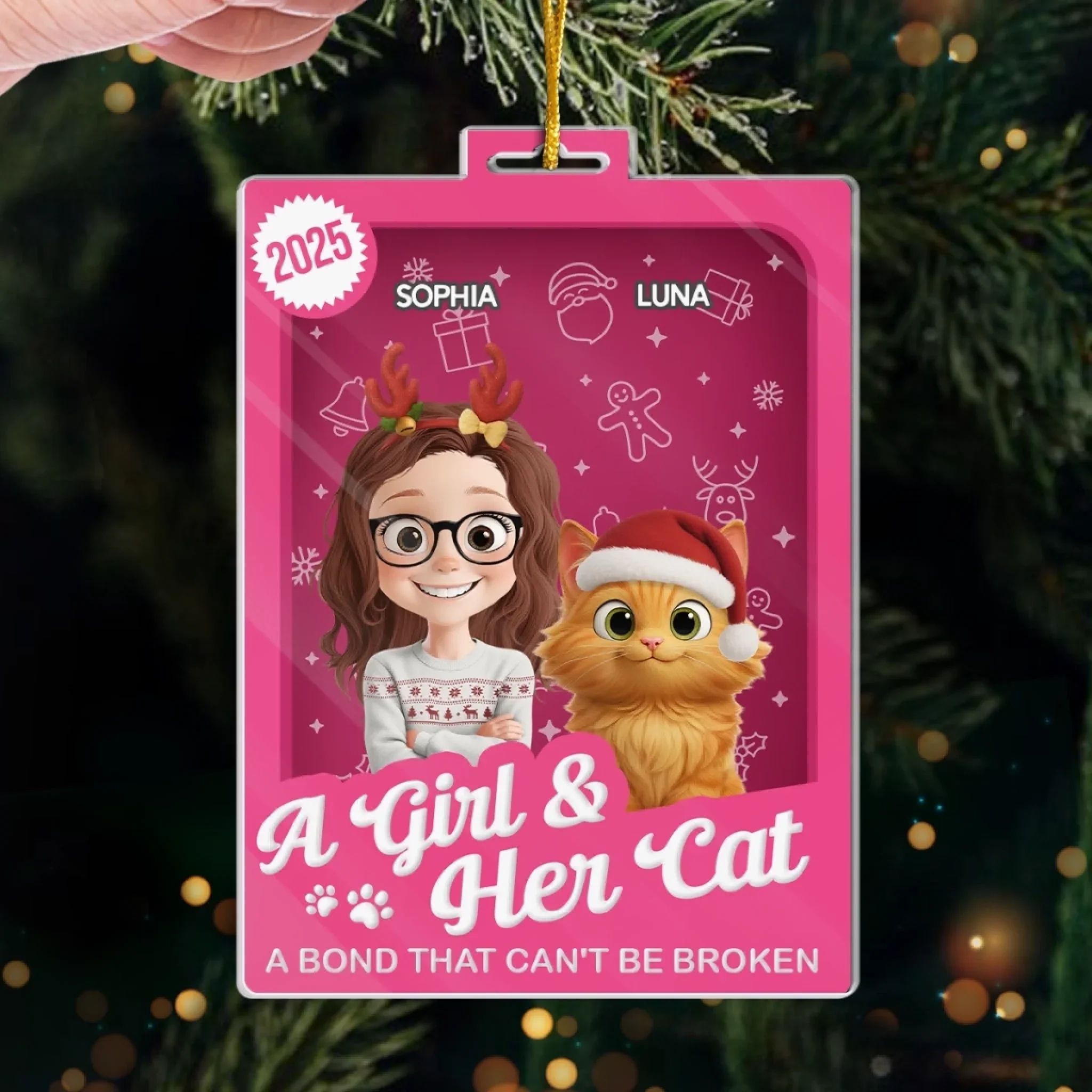 Custom Toy Box Acrylic Ornament - Personalized Christmas Birthday Gifts For Cat Lovers, Cat Mom And Dad - All I Want For Christmas Is Meow - Image 4