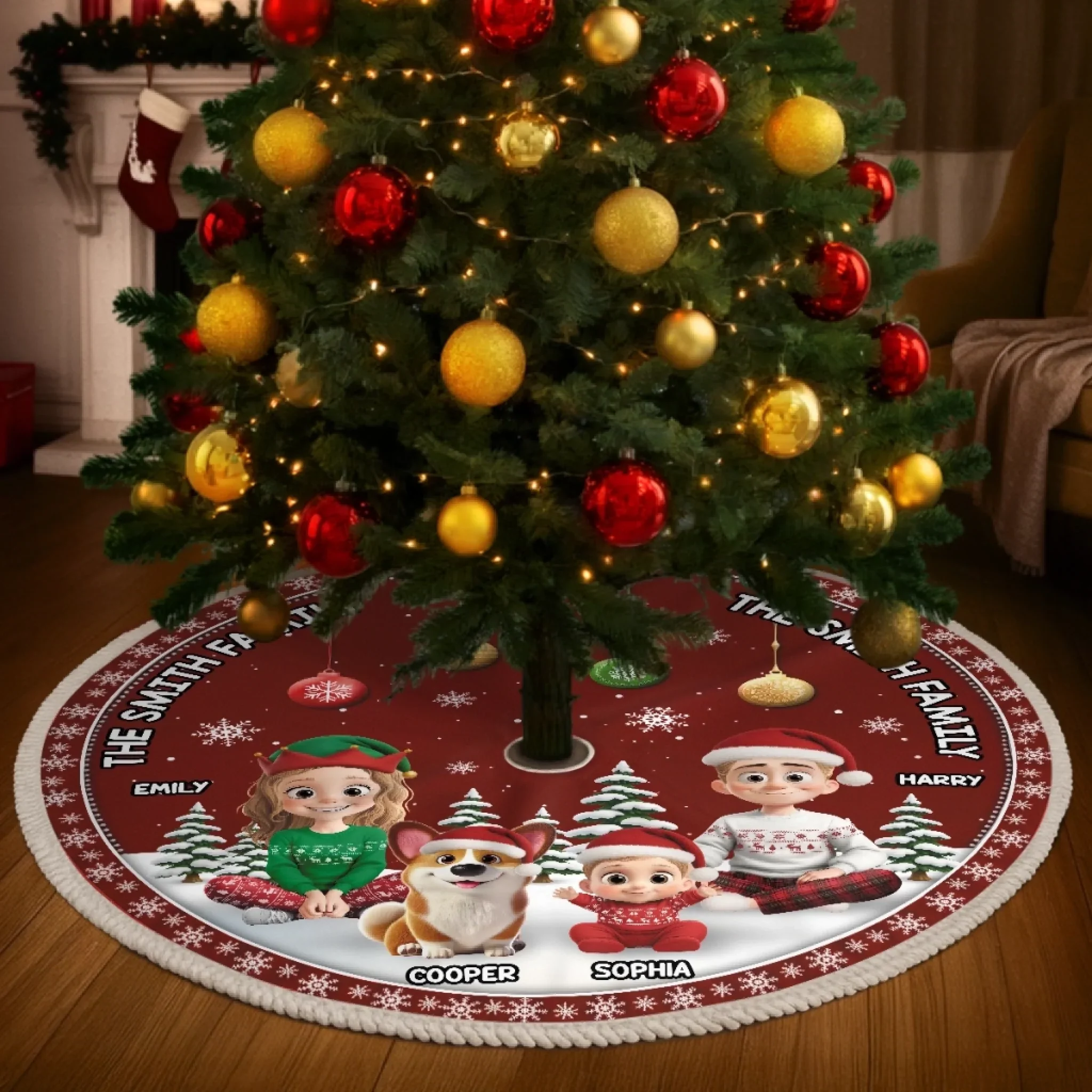 Custom Tree Skirt - Personalized Christmas Birthday Gifts For Mom, Dad, Brother, Sister, Kids - Blessed This Christmas - Image 4