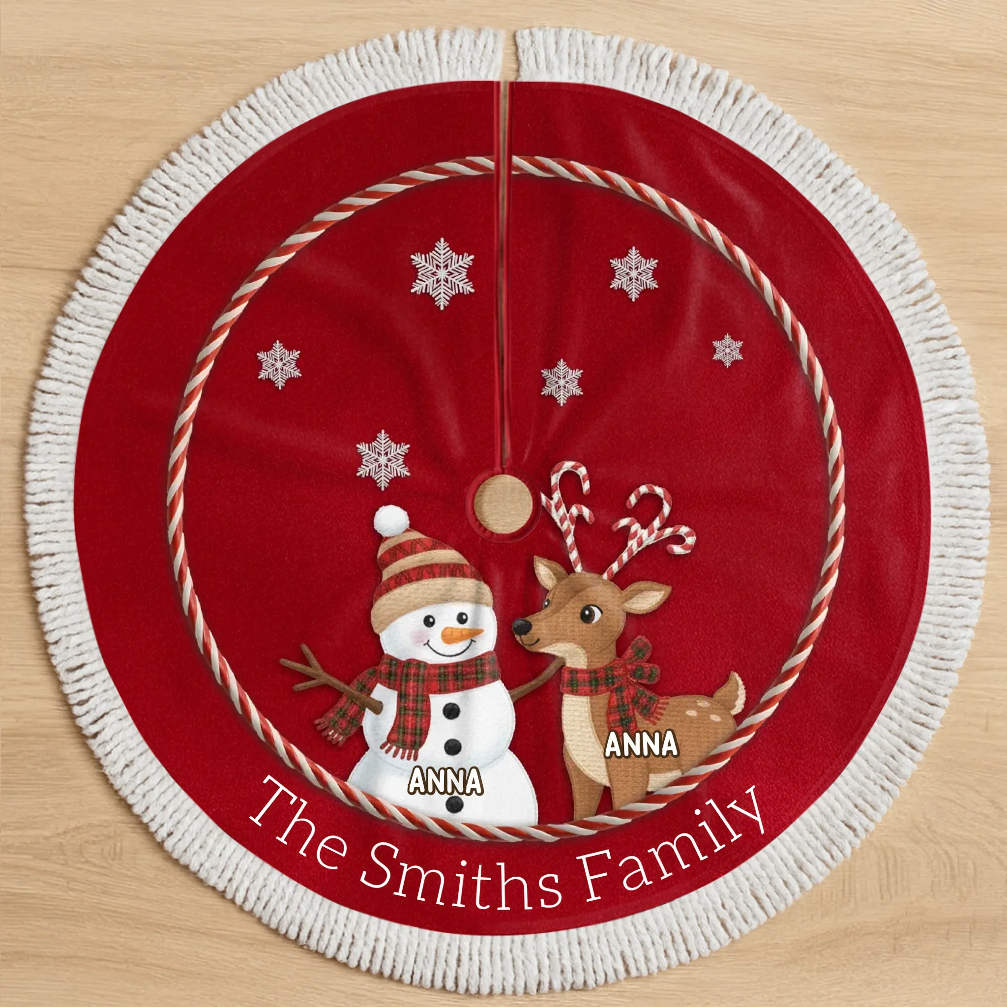 Custom Tree Skirt - Personalized Christmas Birthday Gifts For Mom, Dad, Brother, Sister, Kids - Family Makes The Season Bright - Image 2