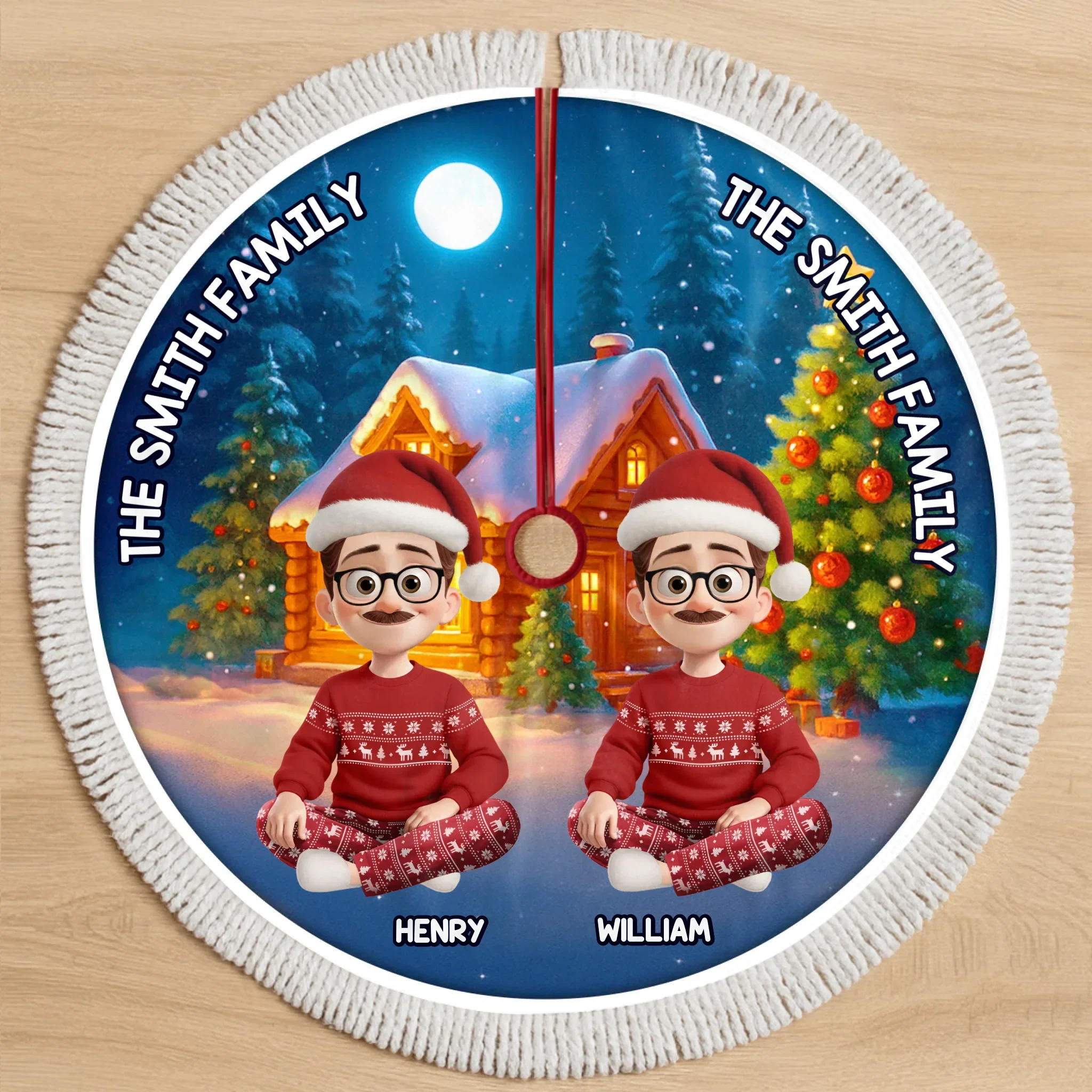 Custom Tree Skirt - Personalized Christmas Birthday Gifts For Mom, Dad, Brother, Sister, Kids - Love Warms Our Christmas Home - Image 2