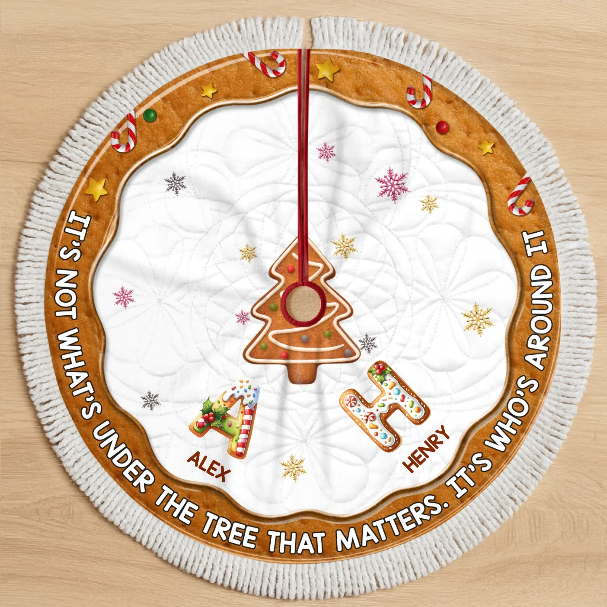 Custom Tree Skirt - Personalized Christmas Birthday Gifts For Mom, Dad, Brother, Sister, Kids - Merry Moments Start Here - Image 2