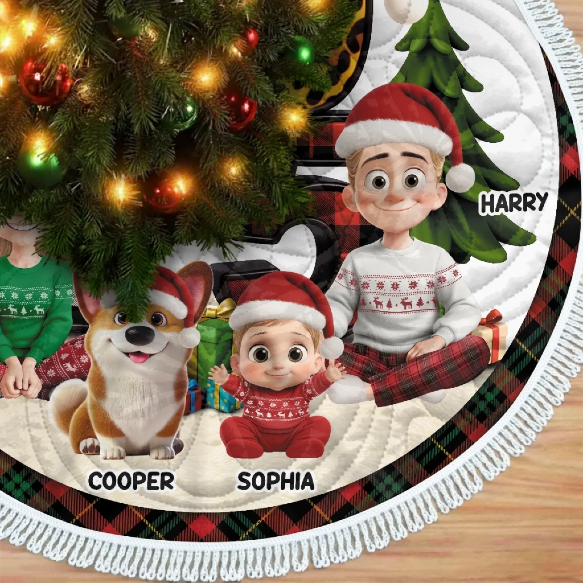 Custom Tree Skirt - Personalized Christmas Birthday Gifts For Mom, Dad, Brother, Sister, Kids - Together Is The Best Gift - Image 3