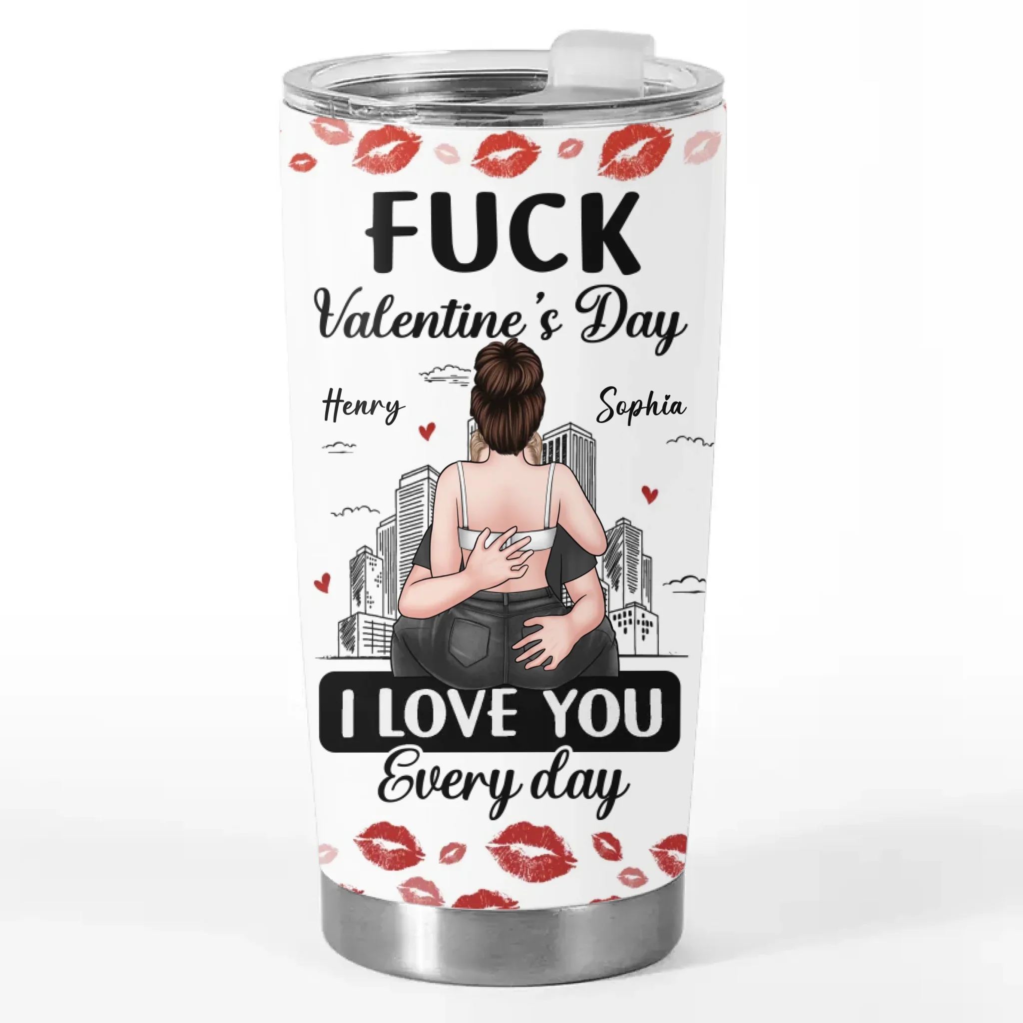 Custom Tumbler - Personalized Anniversary Wedding Gifts For Husband And Wife, Him And Her - Love You On Repeat - Image 2