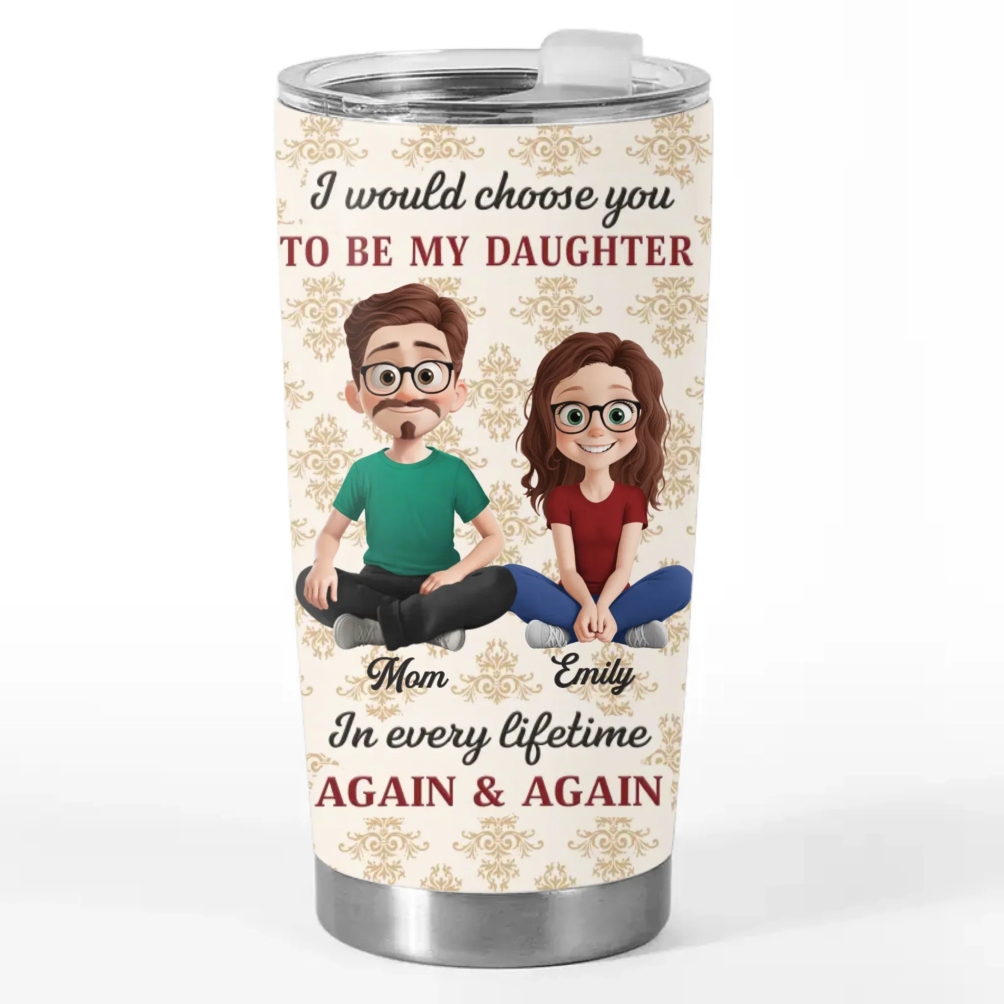 Custom Tumbler - Personalized Birthday Gifts For Mom, Dad, Daughter - Forever My Daughter Forever Love - Image 2