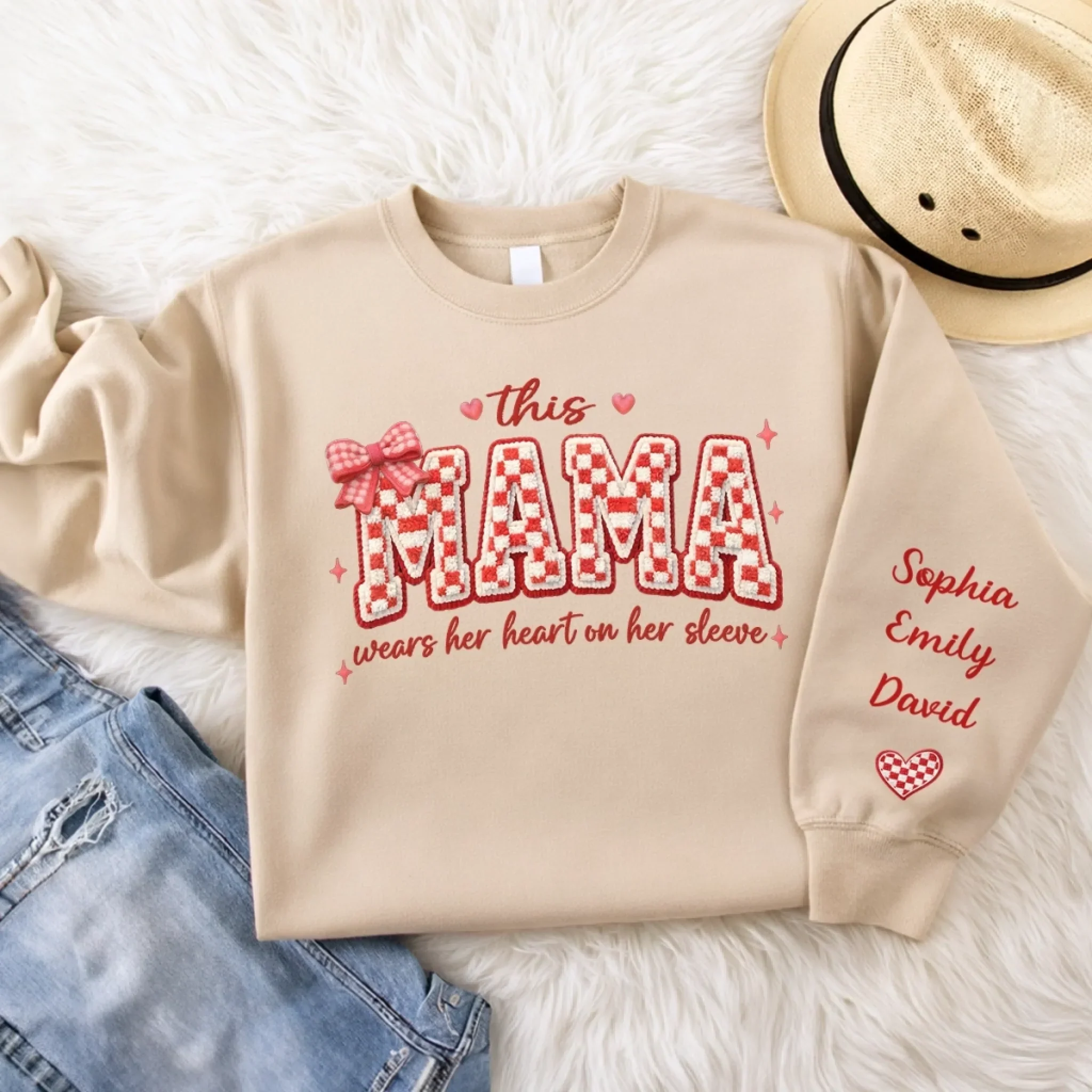 Custom Unisex Sweater, Hoodie - Personalized Mother's Day Birthday Gifts For Mom, Grandma - Mama’s Love, Always Close - Image 6