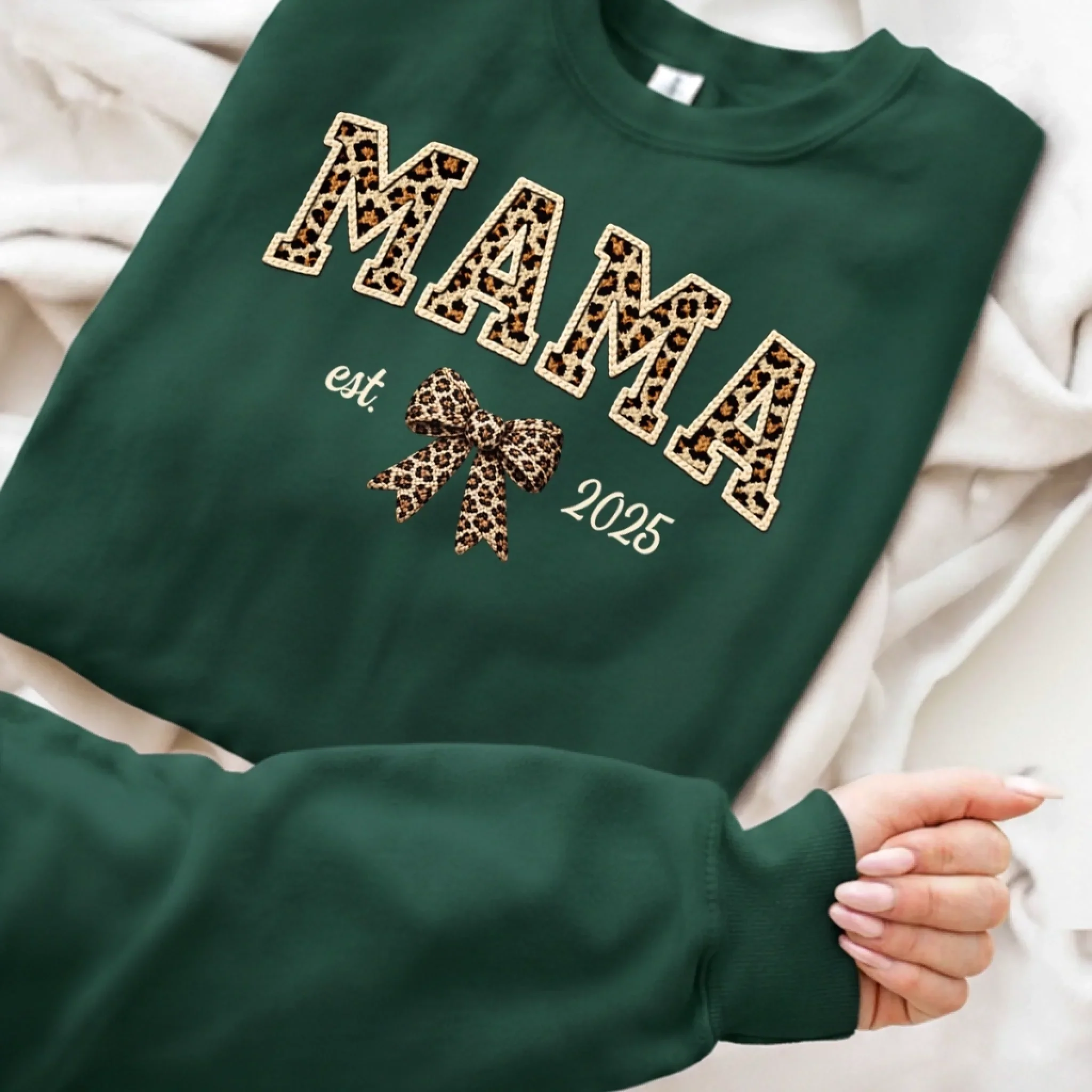 Custom Unisex Sweatshirt, Hoodie With Design On Sleeve - Personalized Mother's Day Gifts For Mom, Grandma - Mom Heart Full Of Love - Image 4