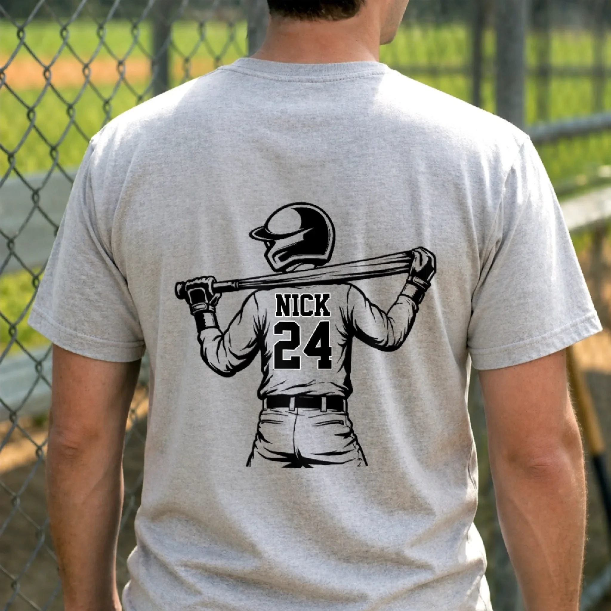 Custom Unisex T-shirt - Personalized Father's Day Birthday Gifts For Dad, Grandpa - Keep Calm And Play Ball - Image 3