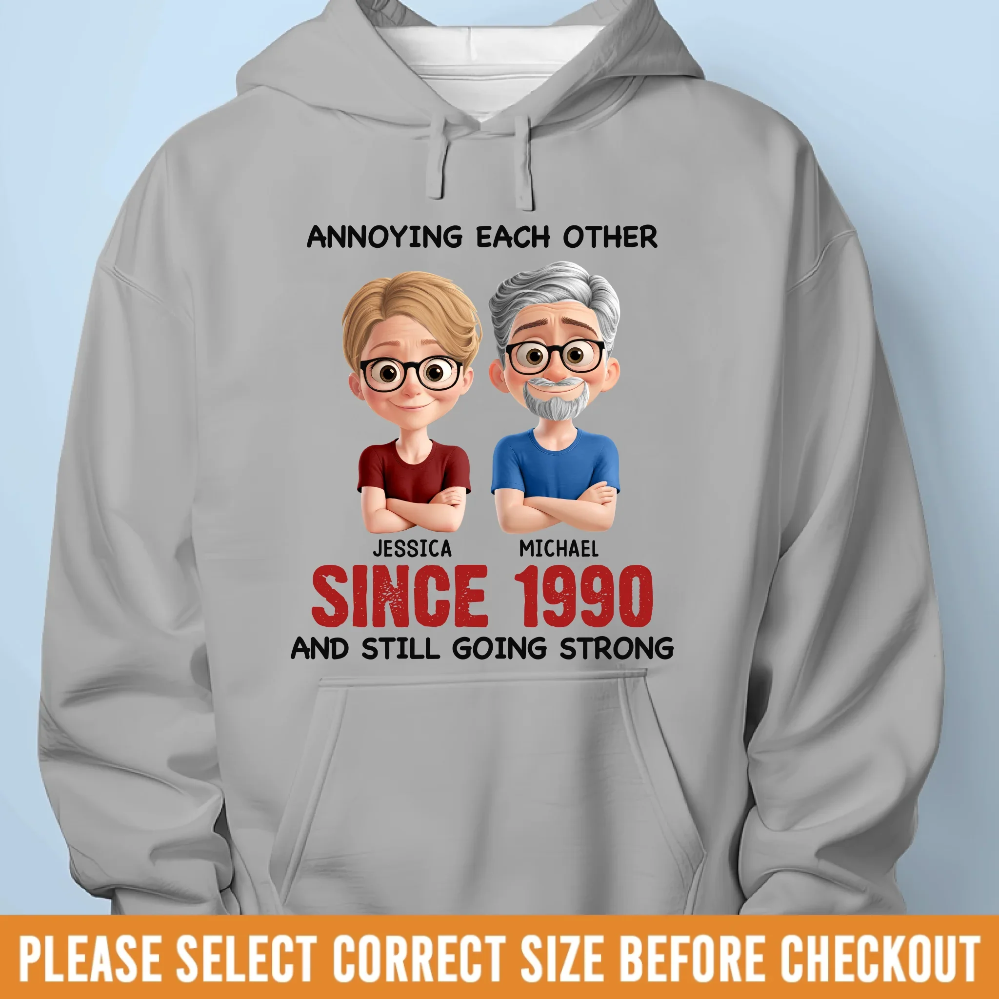 Custom Unisex T-shirt, Premium T-shirt, Hoodie - Personalized Anniversary Wedding Gifts For Husband And Wife, Him And Her - Growing Old, Never Growing Apart - Image 7