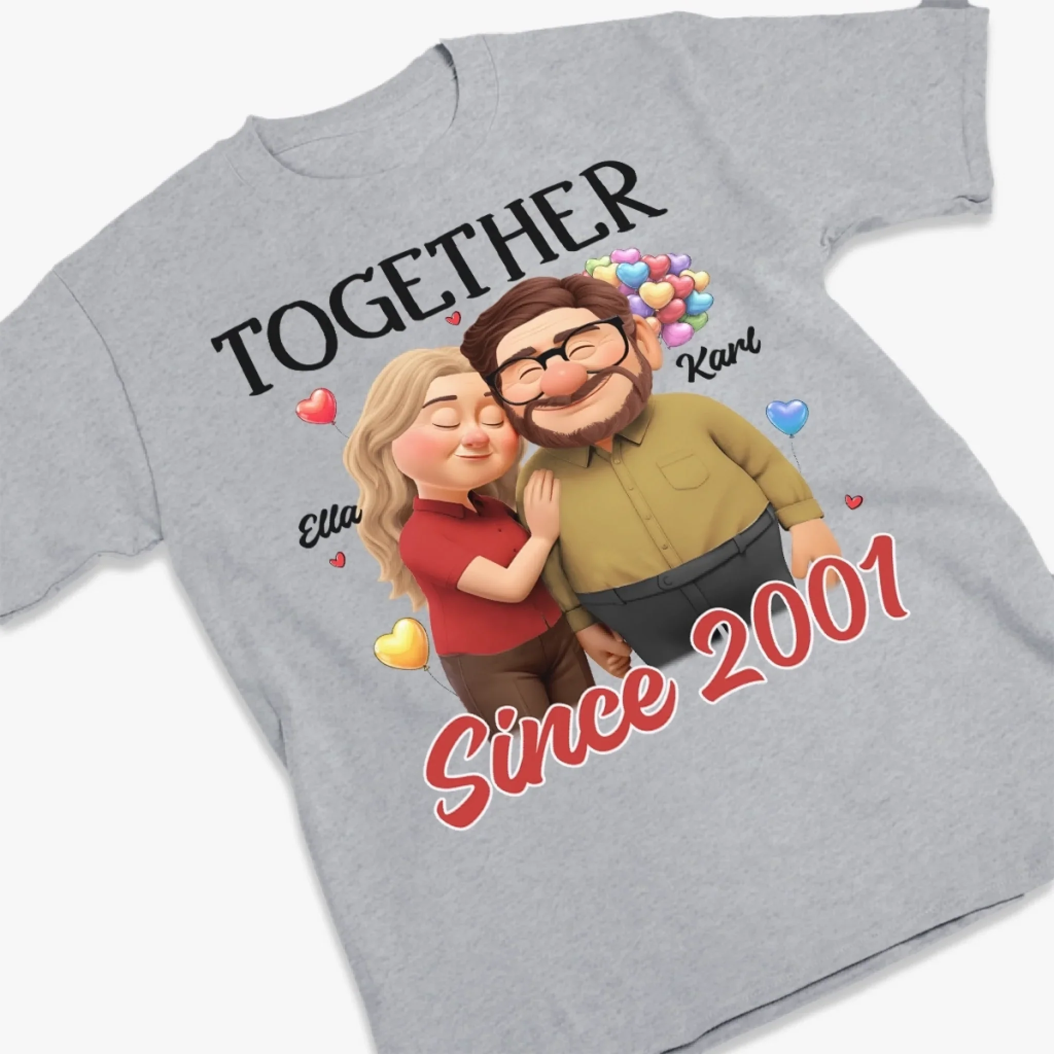 Custom Unisex T-shirt, Premium T-shirt, Hoodie - Personalized Anniversary Wedding Gifts For Husband And Wife, Him And Her - Love Lives Between Us - Image 3