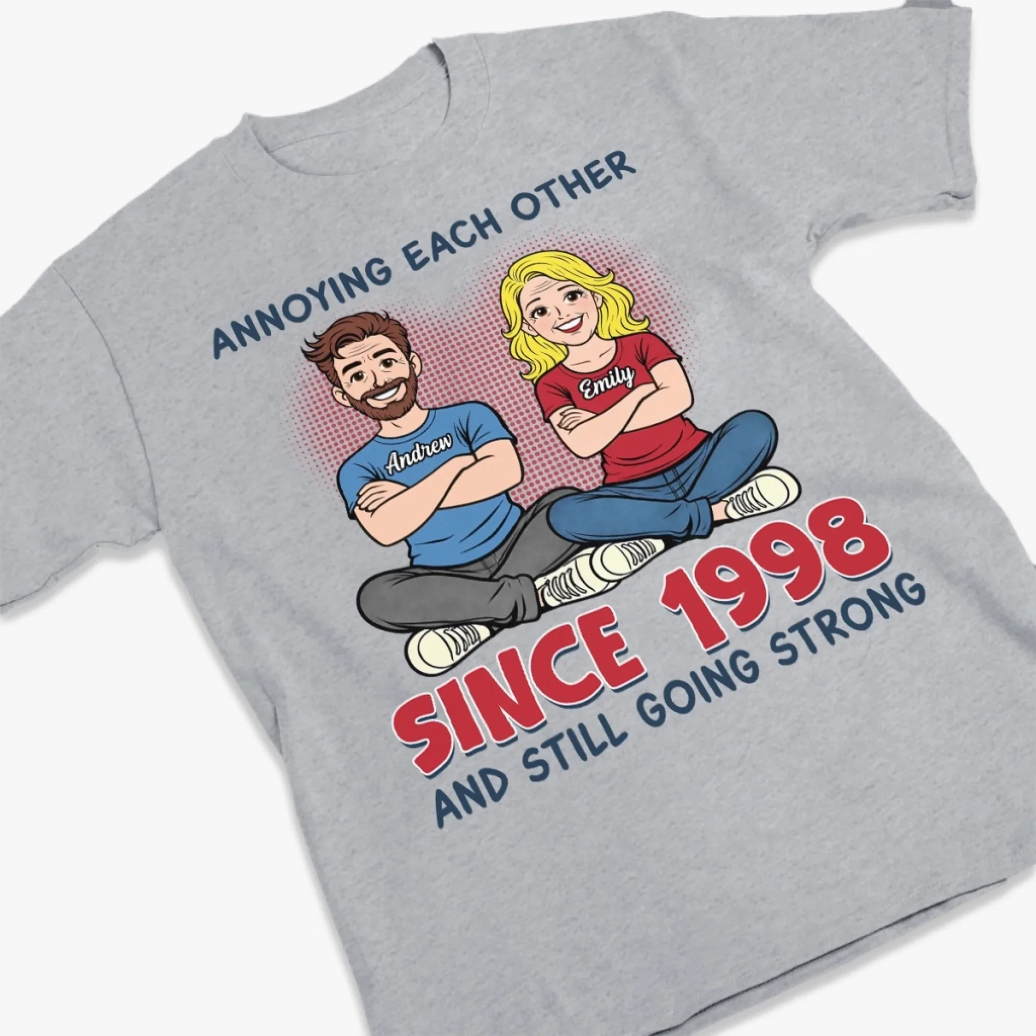 Custom Unisex T-shirt, Premium T-shirt, Hoodie - Personalized Anniversary Wedding Gifts For Husband And Wife, Him And Her - Our Love Holds Strong - Image 3