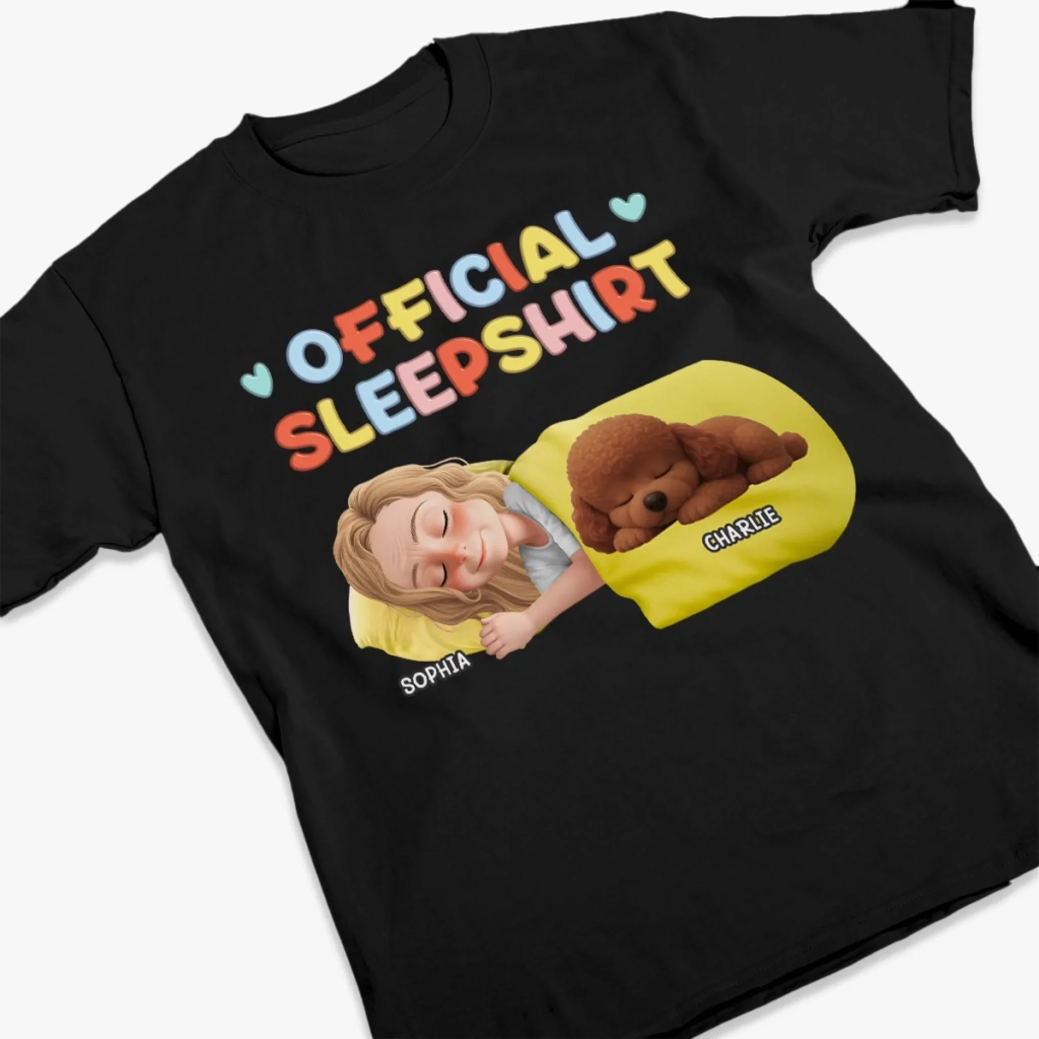 Custom Unisex T-shirt, Premium T-shirt, Hoodie - Personalized Birthday Gifts For Dog Lovers, Dog Dad And Mom - Sleeping Beauties In Progress - Image 3