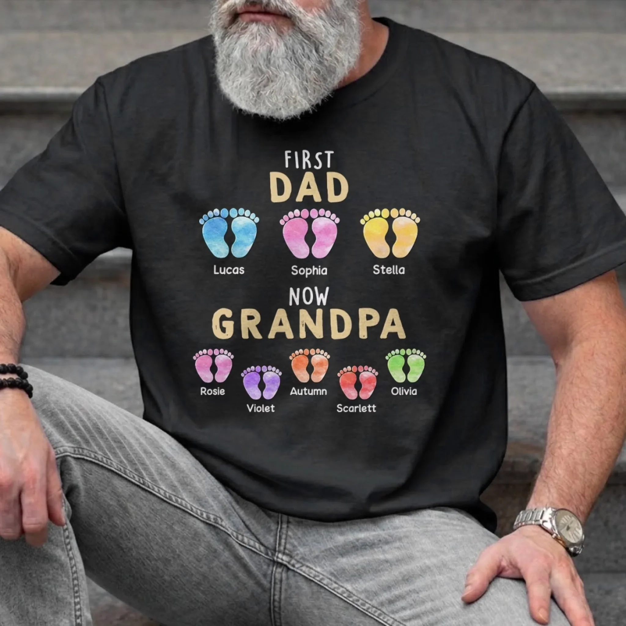 Custom Unisex T-shirt, Premium T-shirt, Hoodie - Personalized Father's Day Birthday Gifts For Dad, Grandpa - First Dad, Forever Hero - Image 2