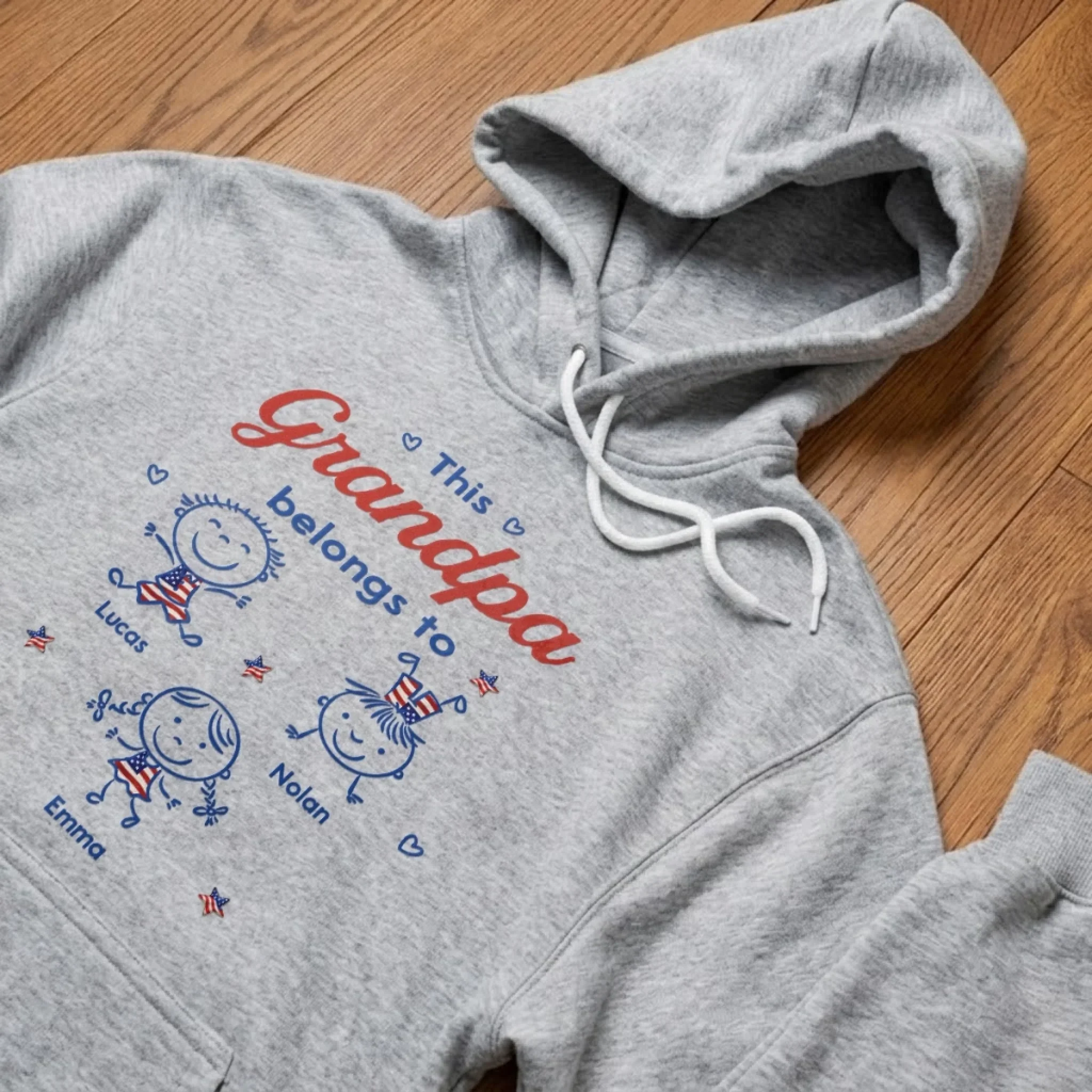 Custom Unisex T-shirt, Premium T-shirt, Hoodie - Personalized Father's Day Birthday Gifts For Dad, Grandpa - Strong Like My Grandpa - Image 5
