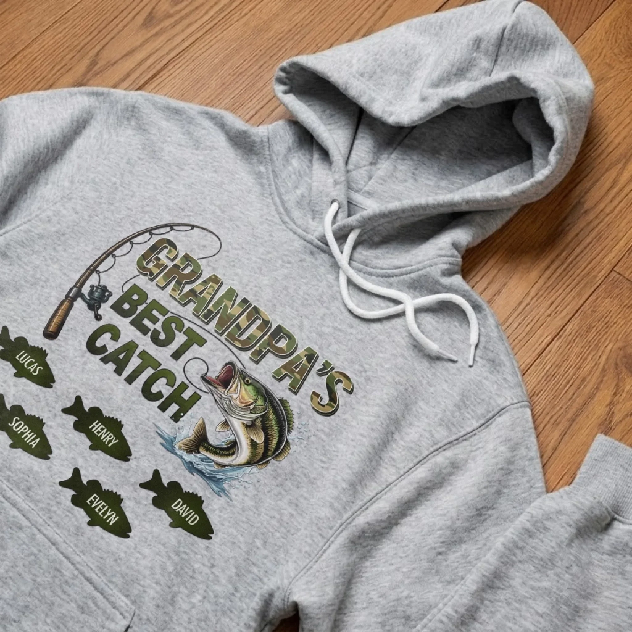 Custom Unisex T-shirt, Premium T-shirt, Hoodie - Personalized Father's Day Fishing Gifts For Fisherman, Dad, Grandpa - Best Catch Ever - Image 5