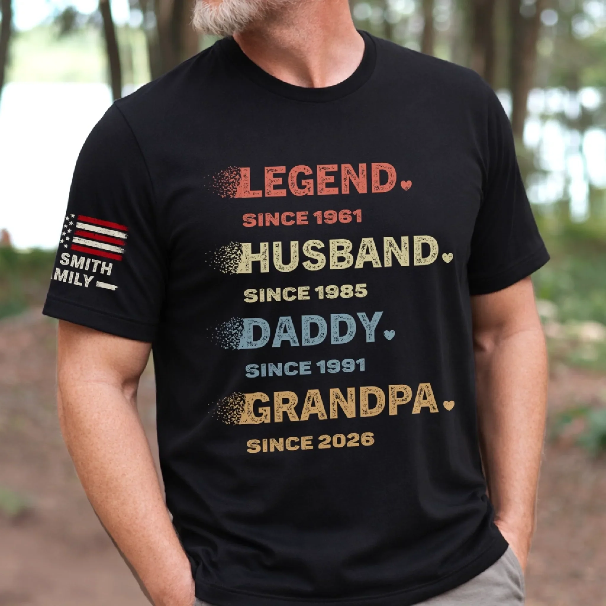 Custom Unisex T-Shirt With Design On Sleeve - Personalized Father's Day Birthday Gifts For Dad, Grandpa - Top Dad Energy - Image 2