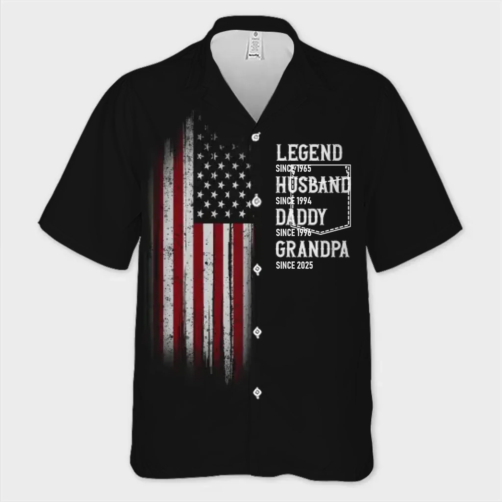 Custom Unisex Tropical Hawaiian Aloha Shirt - Personalized 4th Of July Gifts For Dad, Grandpa - Freedom Looks Good On Me - Image 3