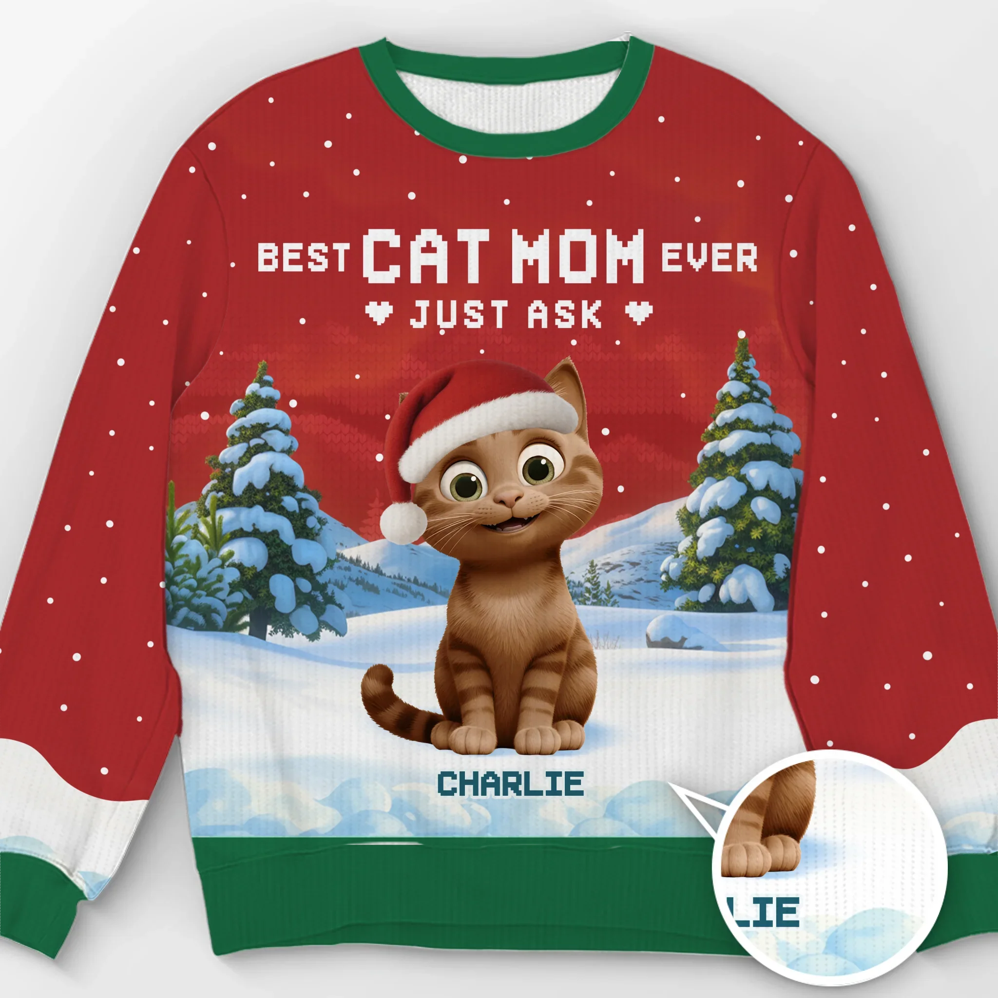 Custom Unisex Ugly Sweatshirt - Personalized  Christmas Birthday Gifts For Cat Lovers, Cat Mom And Dad - Ho Ho Hold My Catnip - Image 2