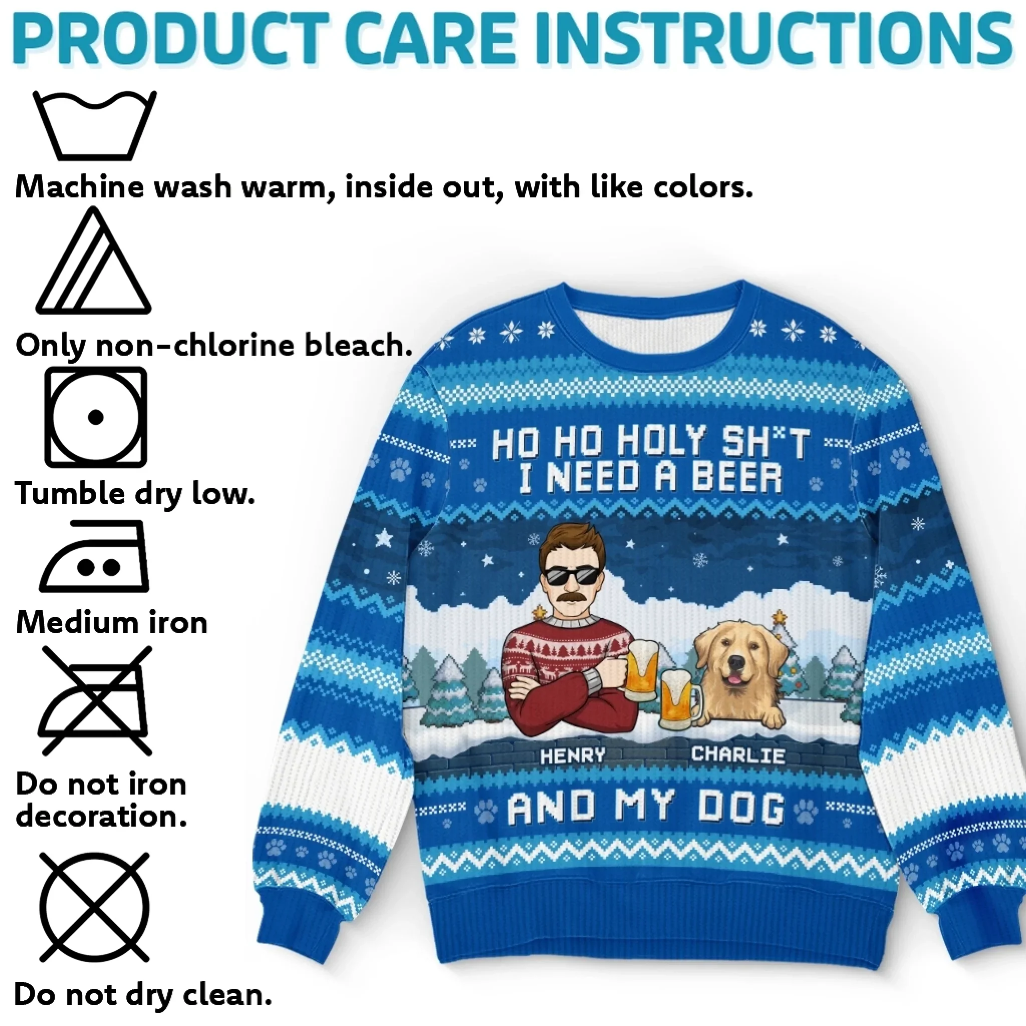 Custom Unisex Ugly Sweatshirt - Personalized  Christmas Birthday Gifts For Dog Lovers, Dog Dad And Mom - Jingle All The Paws - Image 5