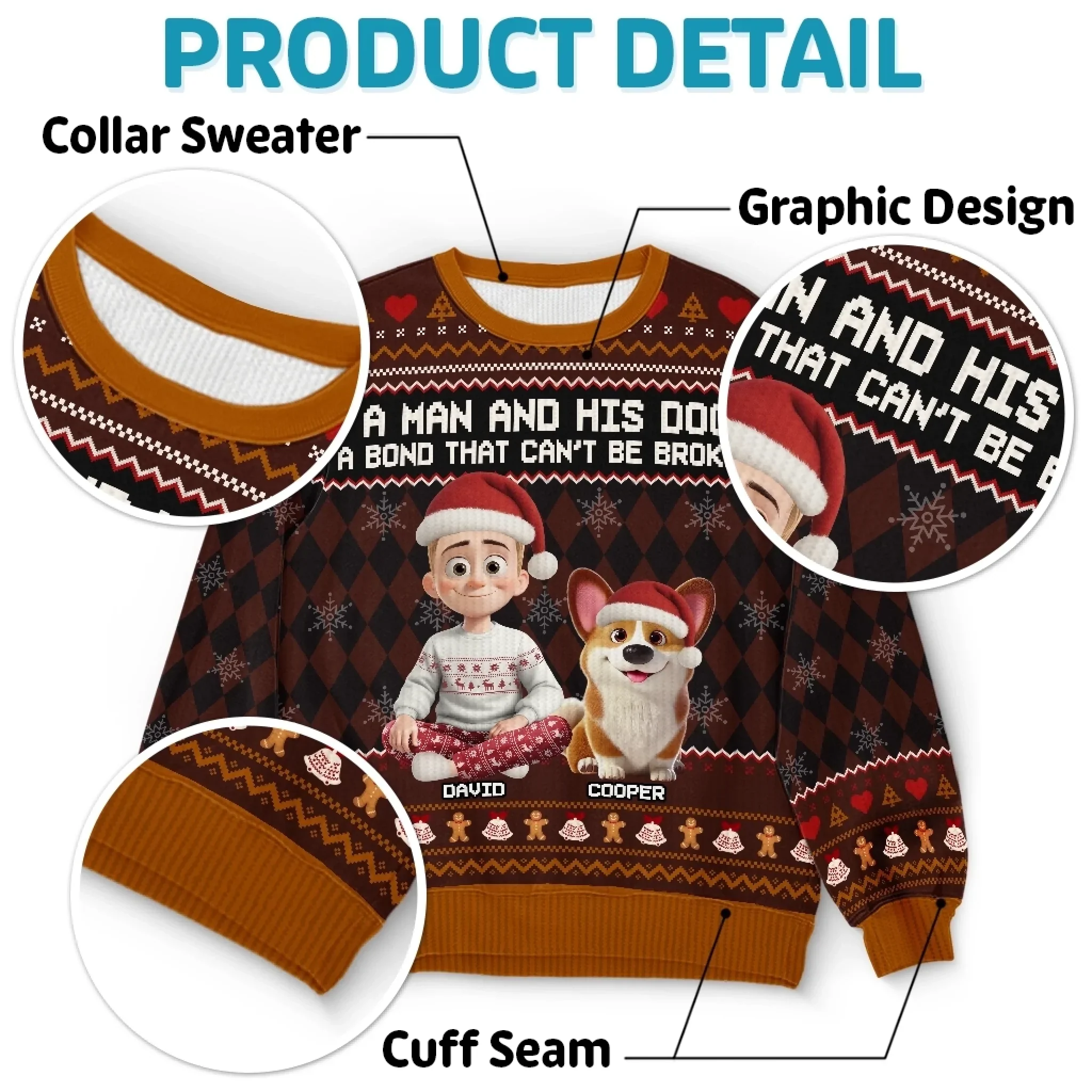 Custom Unisex Ugly Sweatshirt - Personalized  Christmas Birthday Gifts For Dog Lovers, Dog Dad And Mom - Some Heroes Have Fur - Image 4