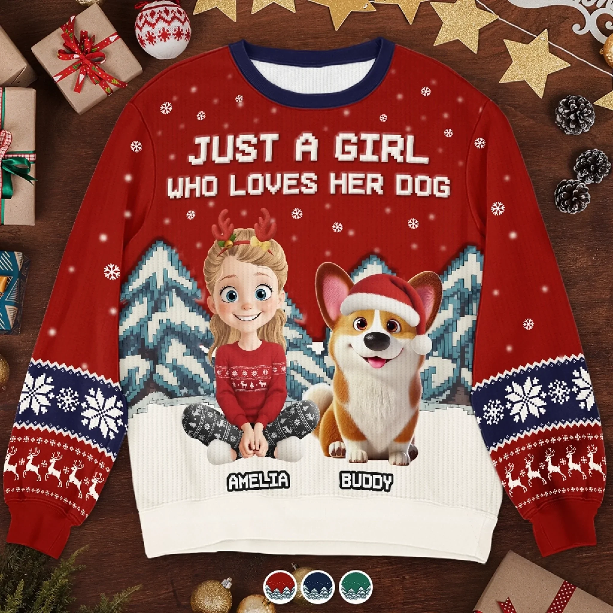 Custom Unisex Ugly Sweatshirt - Personalized  Christmas Birthday Gifts For Dog Lovers, Dog Dad And Mom - ‘Tis The Season To Be Furry