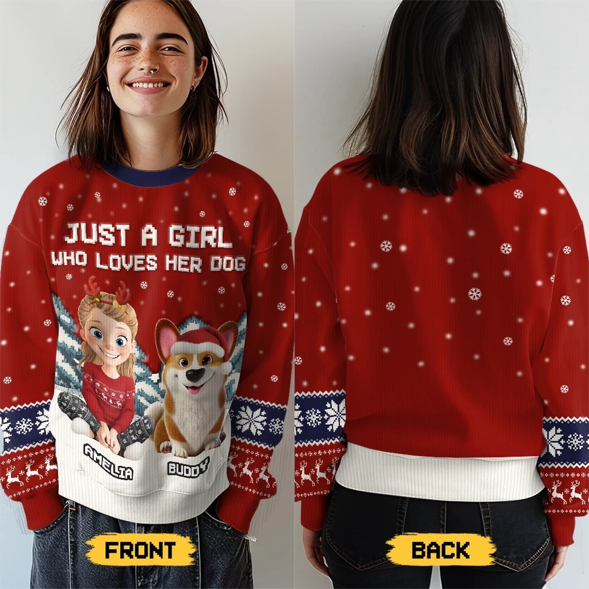 Custom Unisex Ugly Sweatshirt - Personalized  Christmas Birthday Gifts For Dog Lovers, Dog Dad And Mom - ‘Tis The Season To Be Furry - Image 4