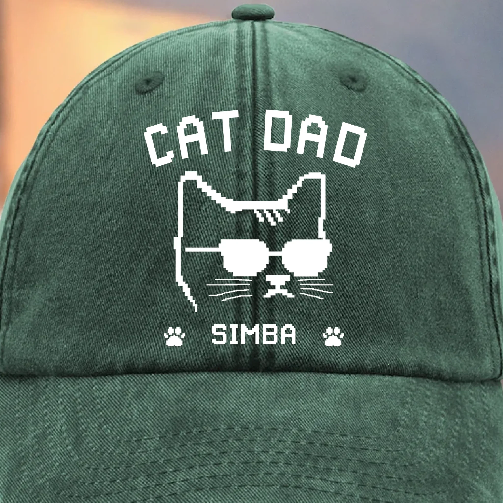 Custom Vintage Washed Denim Baseball Cap - Personalized Birthday Gifts For Cat Lovers, Cat Mom And Dad - Certified Cat Dad - Image 6