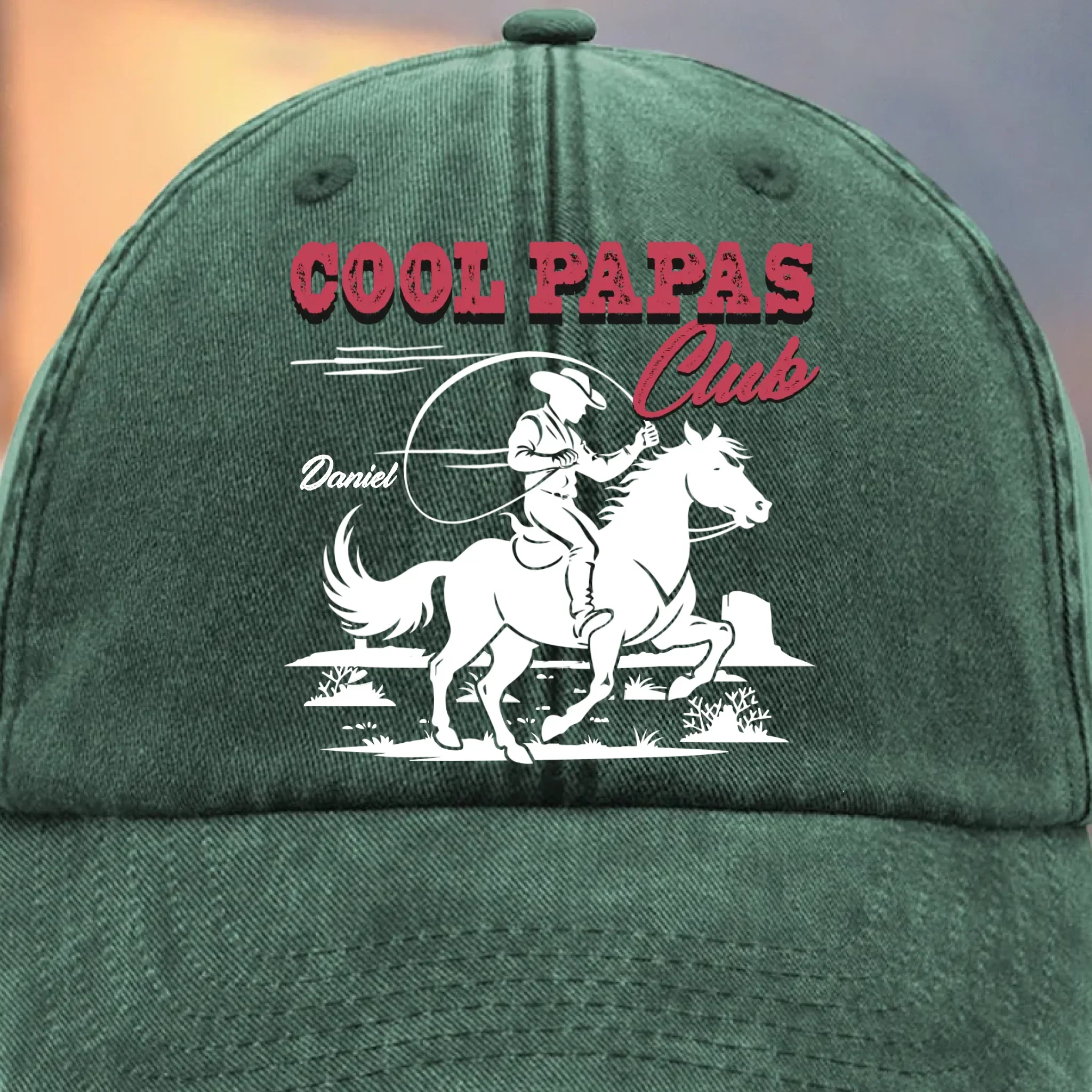 Custom Vintage Washed Denim Baseball Cap - Personalized Birthday Gifts For Dad, Grandpa - Cool Papas Club - Image 6
