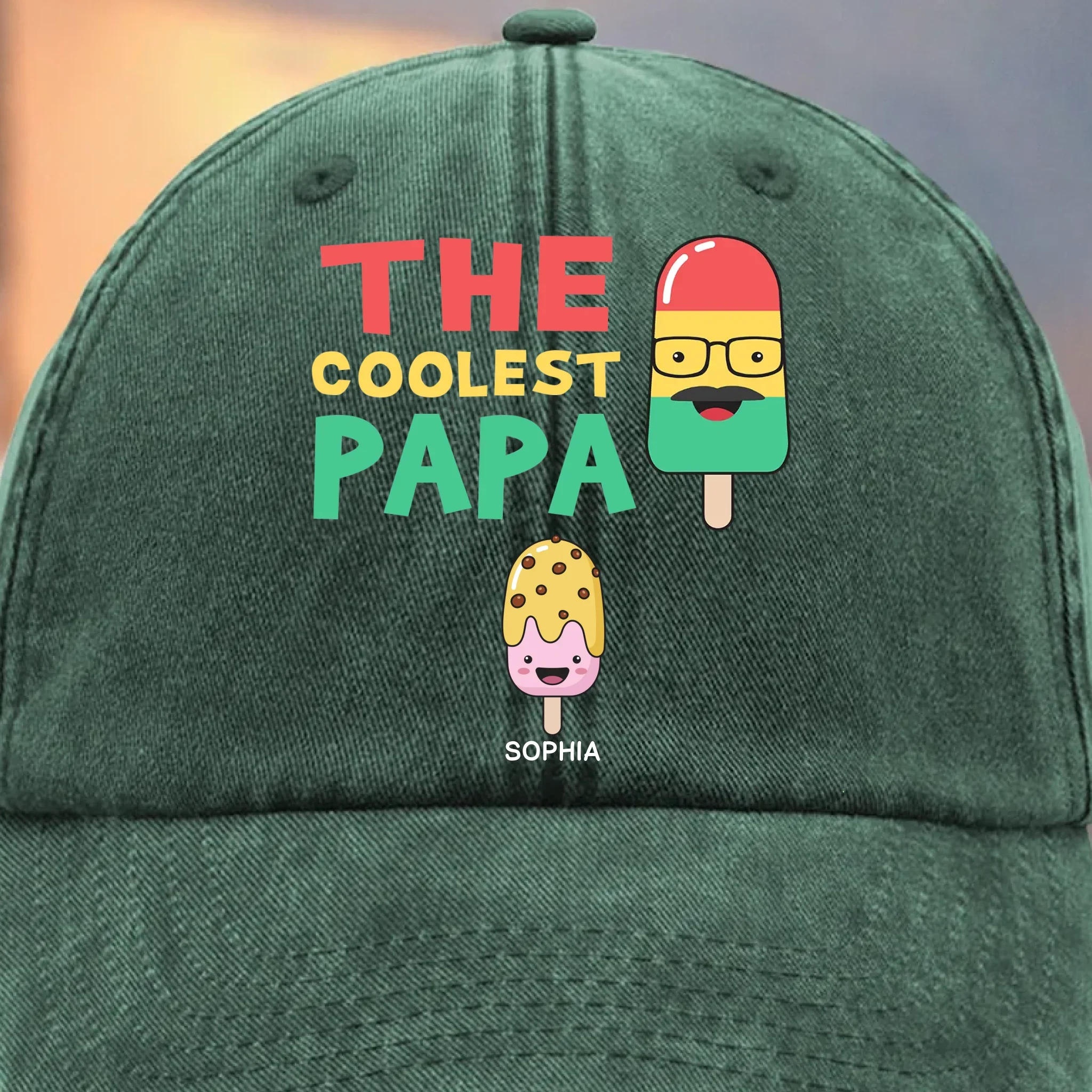 Custom Vintage Washed Denim Baseball Cap - Personalized Birthday Gifts For Dad, Grandpa - Growing Up With Your Guiding Strength - Image 6