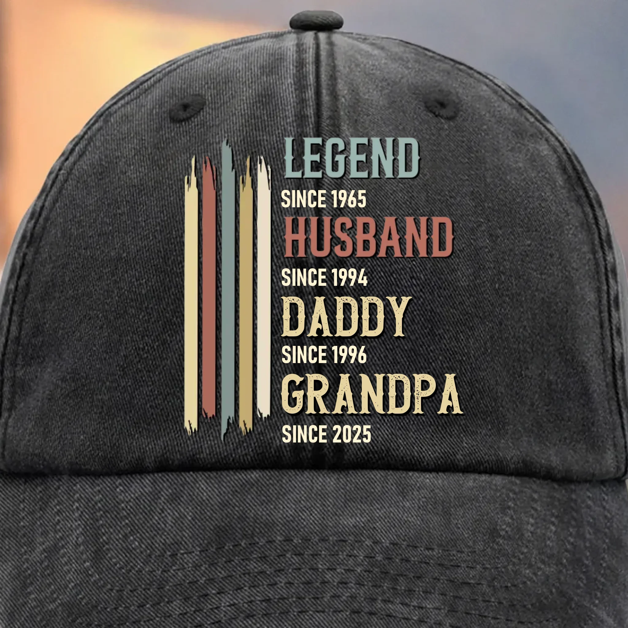 Custom Vintage Washed Denim Baseball Cap - Personalized Birthday Gifts For Dad, Grandpa - Proud To Be Your Kid - Image 3