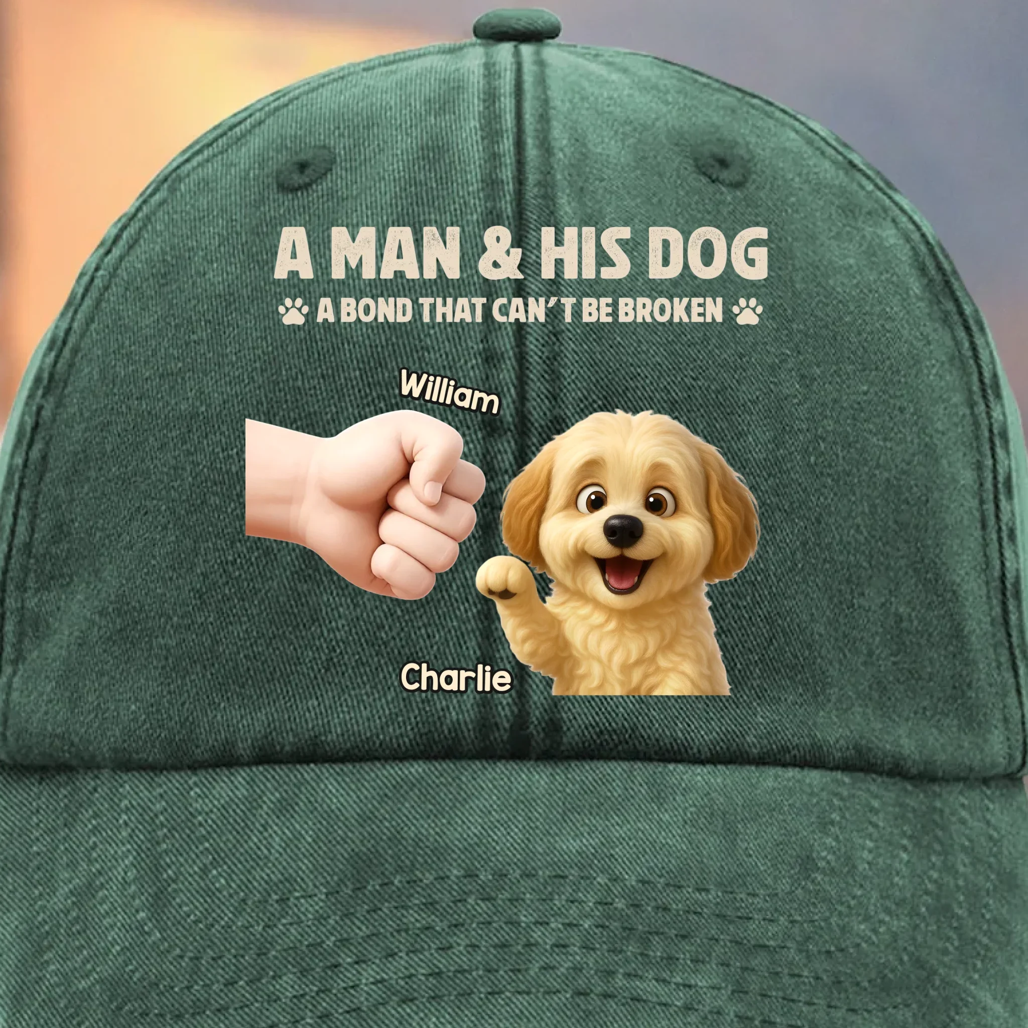 Custom Vintage Washed Denim Baseball Cap - Personalized Christmas Birthday Gifts For Dog Lovers, Dog Dad And Mom - This Is My Emotional Support Legend - Image 6