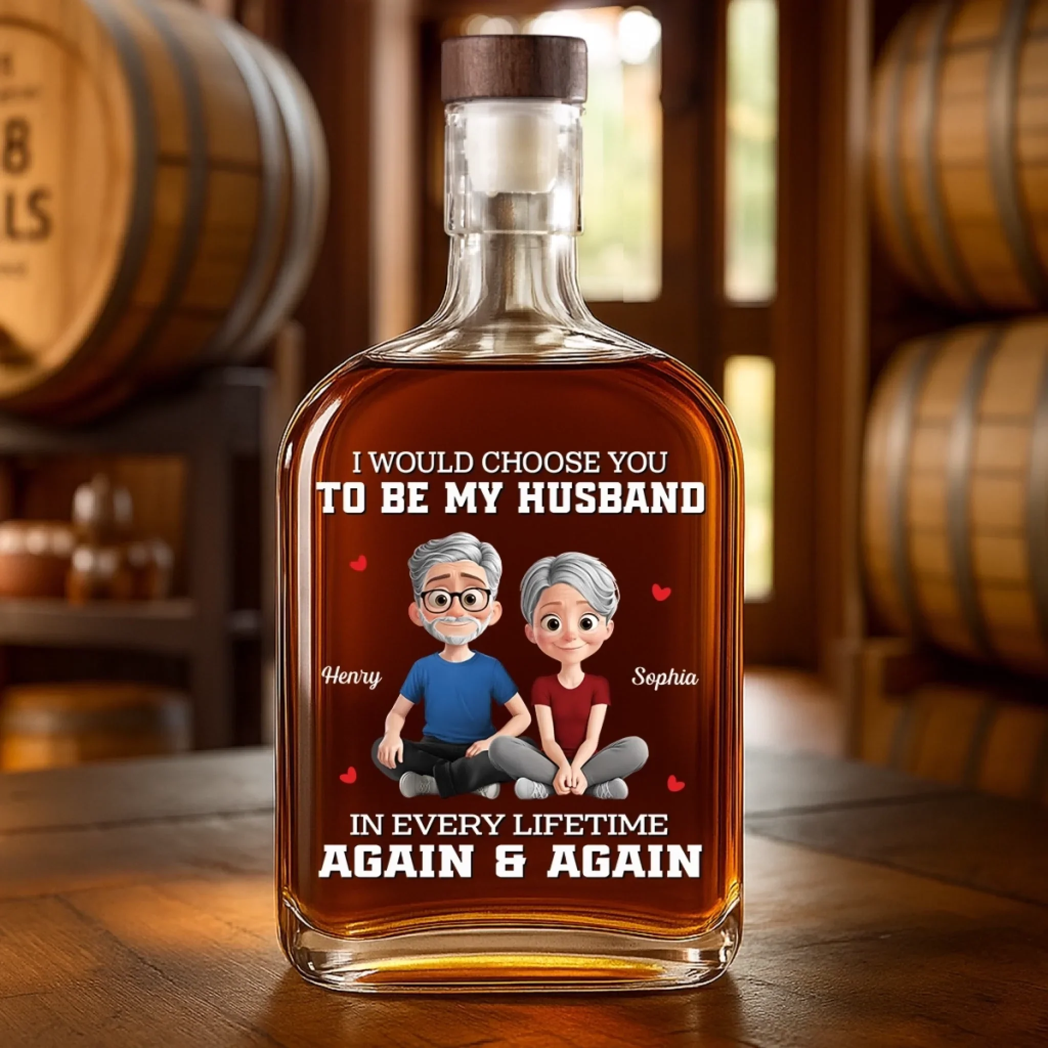 Custom Whiskey Bottle - Personalized Anniversary Christmas Wedding Gifts For Husband And Wife, Him And Her, Wine, Bourbon, Whiskey Lovers - Every Lifetime Leads Me Back To You - Image 4
