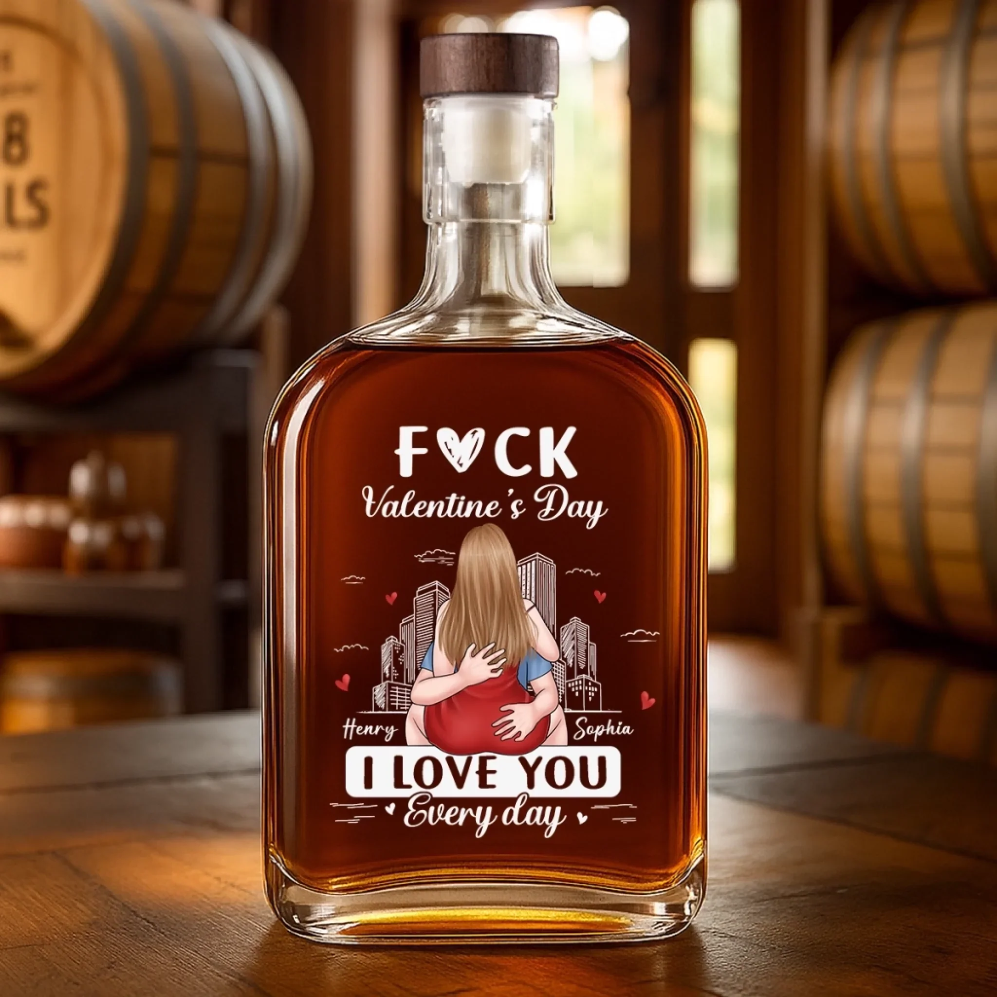 Custom Whiskey Bottle - Personalized Anniversary Wedding Gifts For Husband And Wife, Him And Her - Love You Everyday - Image 5