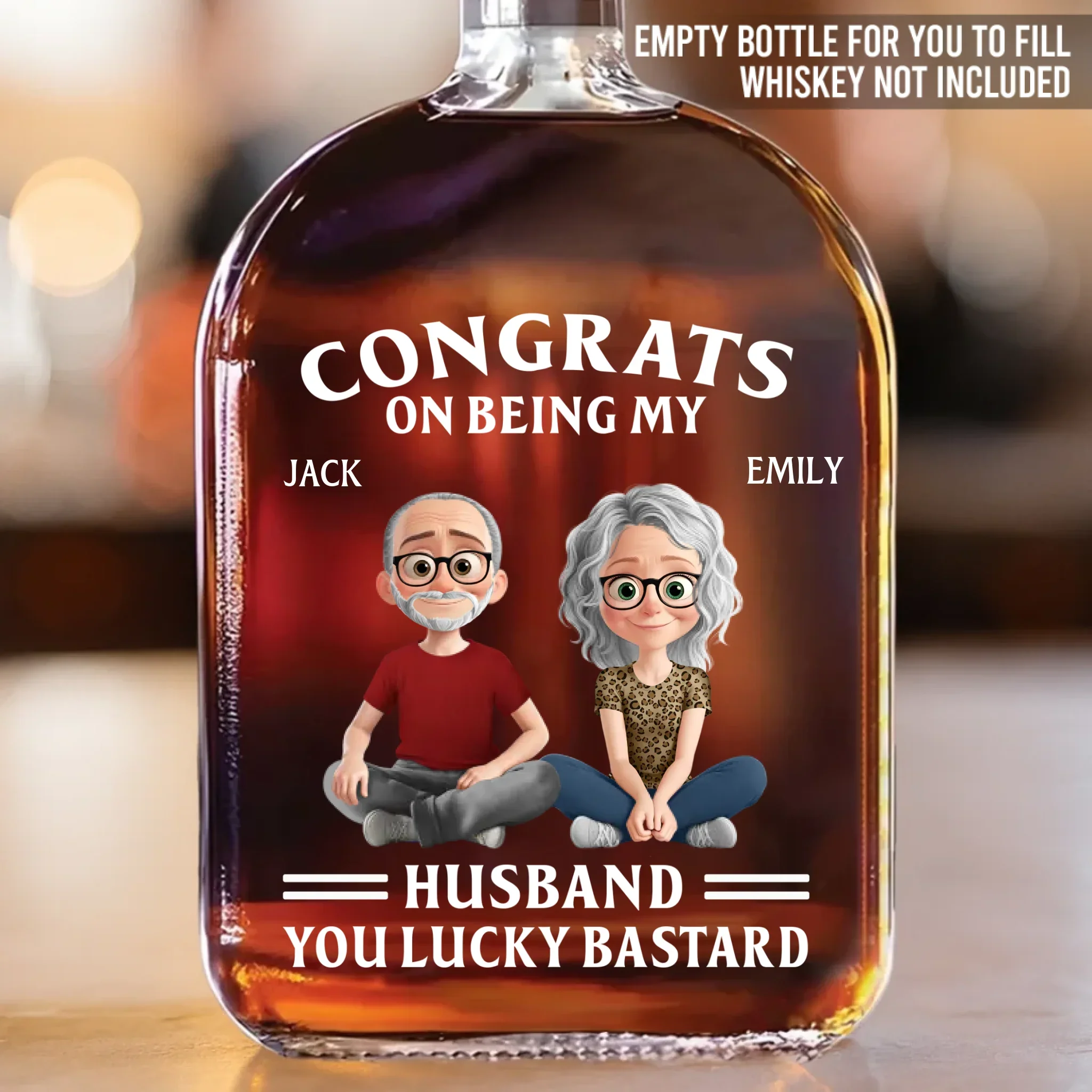 Custom Whiskey Bottle - Personalized Anniversary Wedding Gifts For Husband And Wife, Him And Her - Till The Last Drop - Image 2
