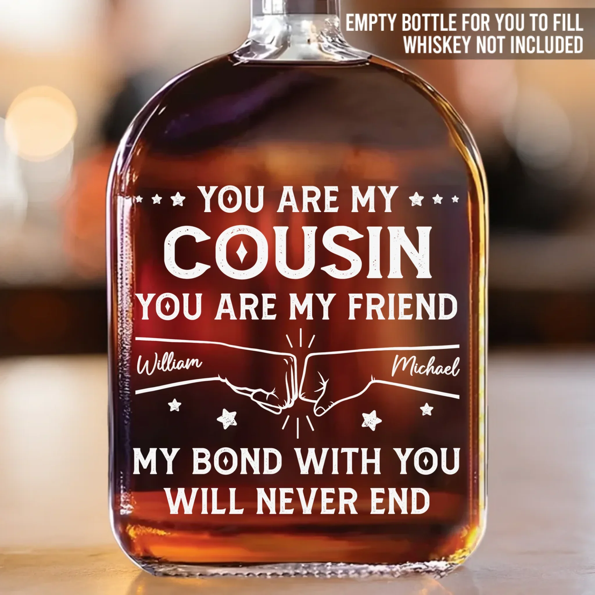 Custom Whiskey Bottle - Personalized Birthday Gifts For Brother, Sister, Best Friends - Adventures Shared From Day One - Image 2