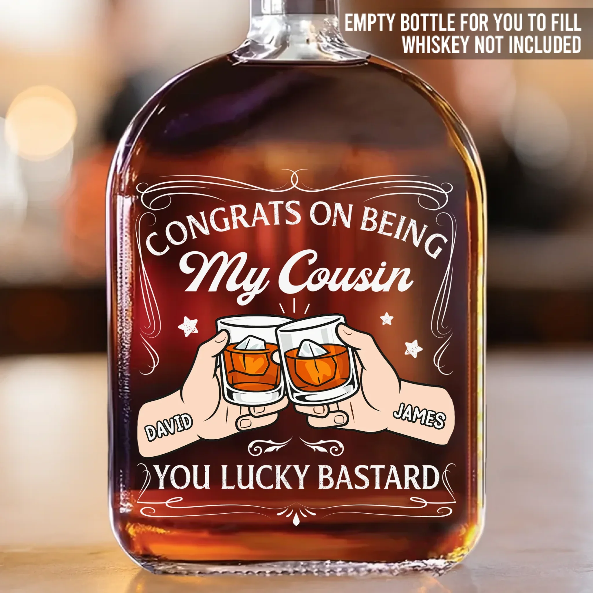Custom Whiskey Bottle - Personalized Birthday Gifts For Brother, Sister, Best Friends - Different Paths Same Heart - Image 2