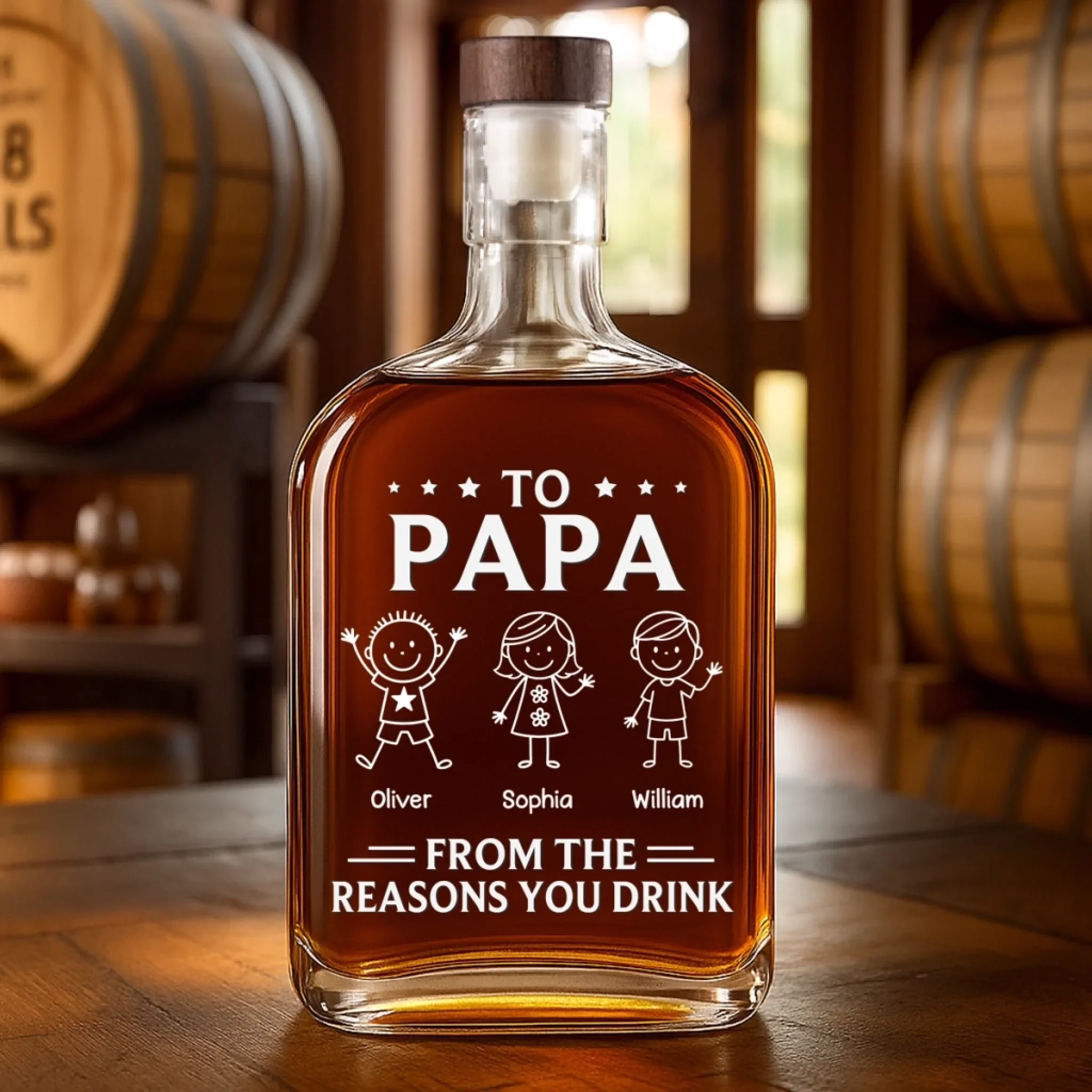 Custom Whiskey Bottle - Personalized Birthday Gifts For Dad, Grandpa - From The Reason You Drink - Image 4