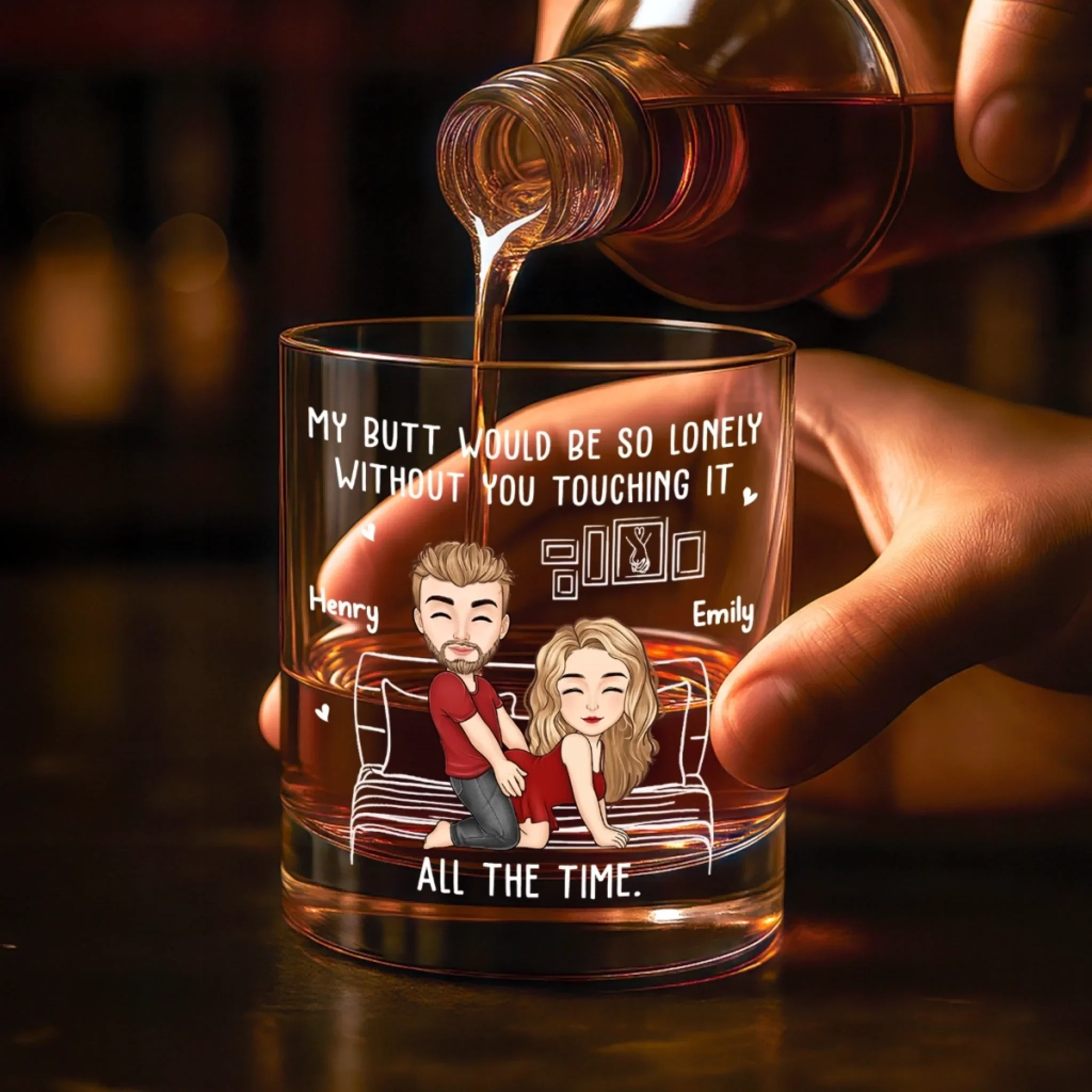 Custom Whiskey Glass - Personalized Anniversary Wedding Gifts For Husband And Wife, Him And Her - Still Crushing On You Daily - Image 4