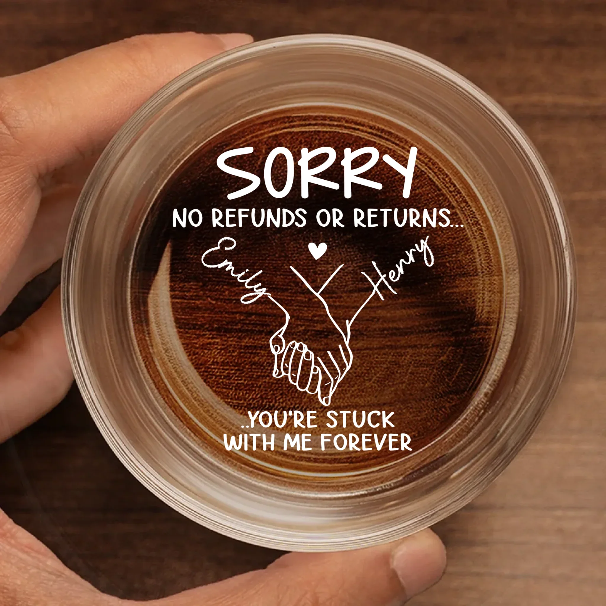 Custom Whiskey Glass - Personalized Anniversary Wedding Gifts For Husband And Wife, Him And Her, Wine, Bourbon, Whiskey Lovers - Sorry, I’m Your Problem - Image 2