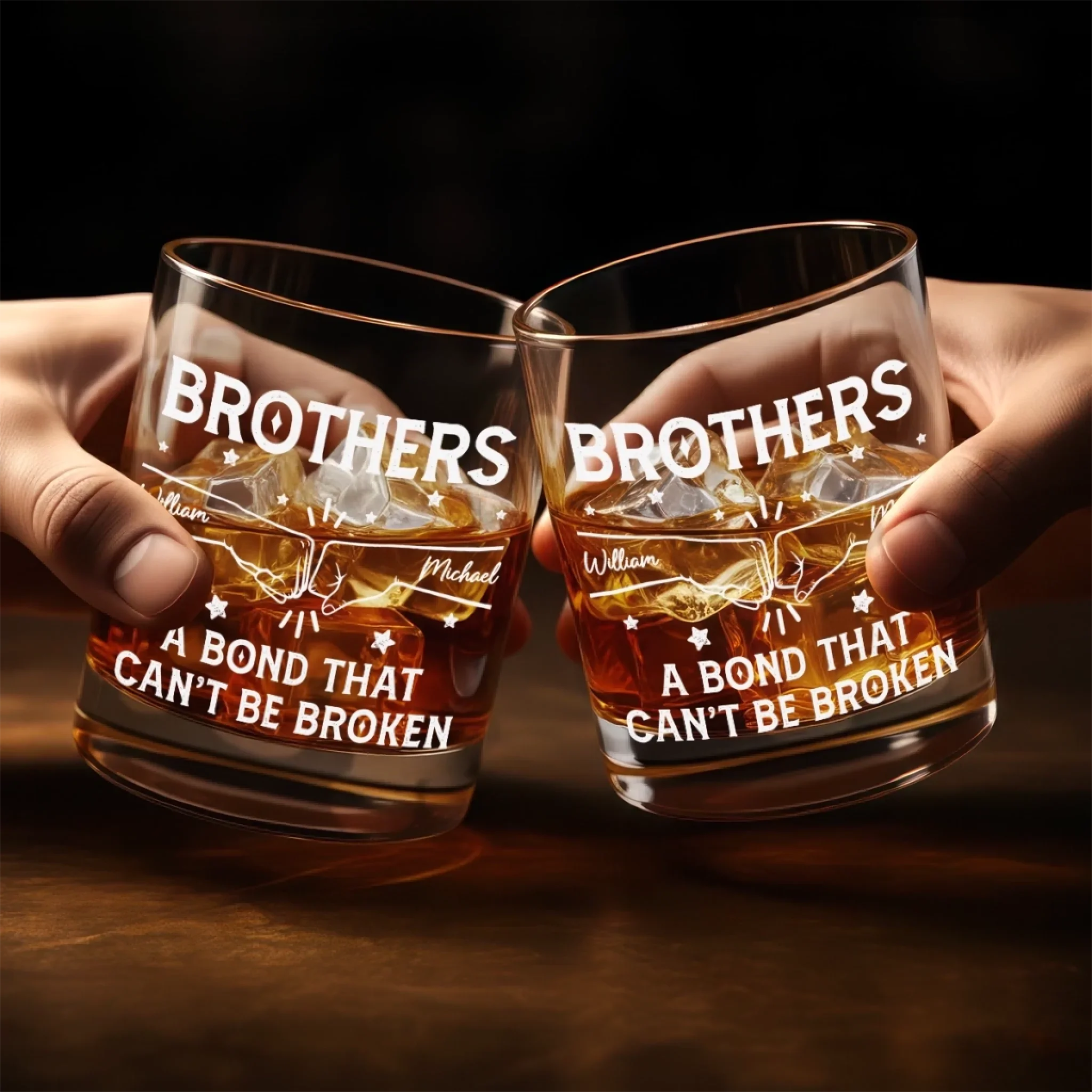 Custom Whiskey Glass - Personalized Birthday Gifts For Brothers - Cheer To Us - Image 6