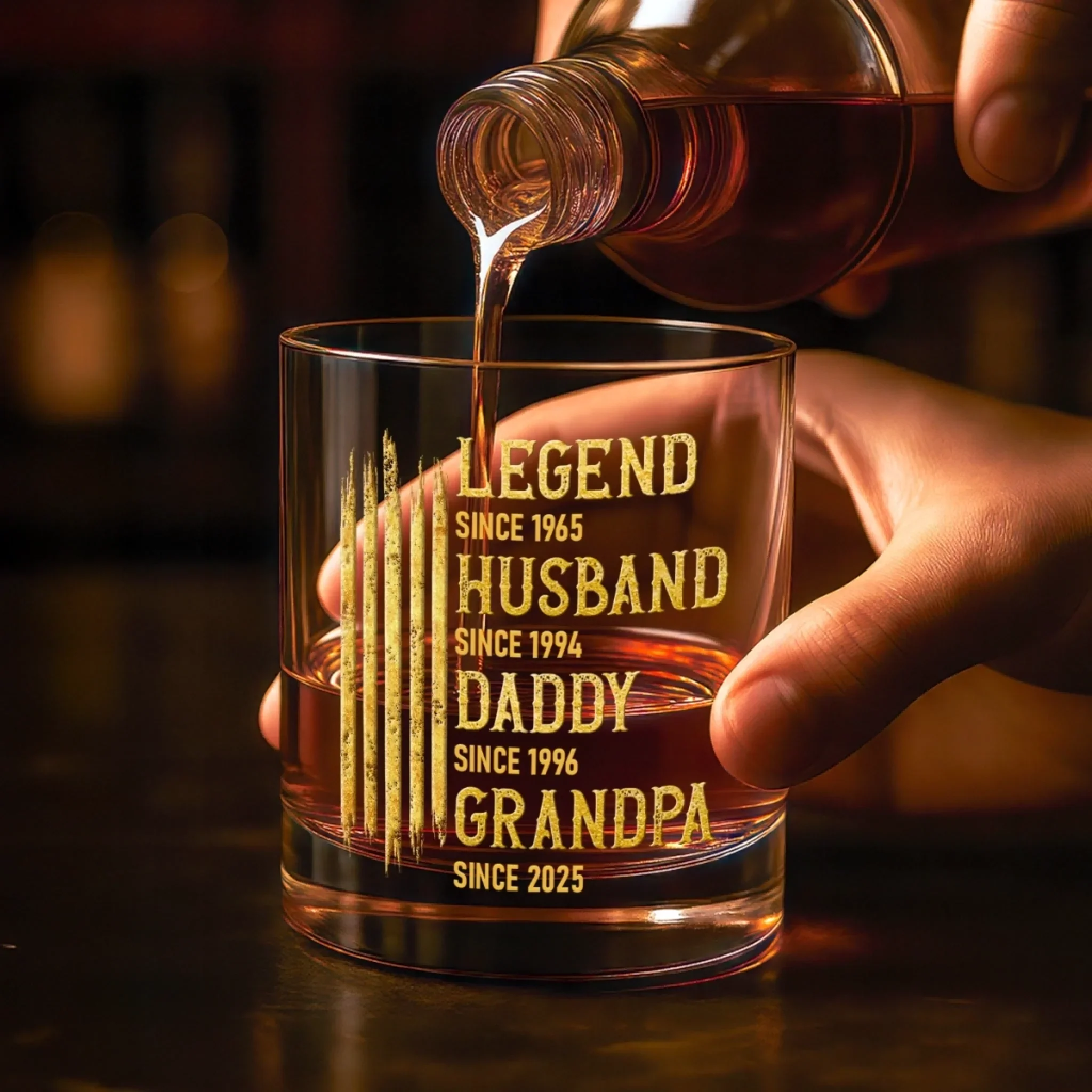 Custom Whiskey Glass - Personalized Birthday Gifts For Dad, Grandpa, Husband - Made Of Strong Stuff - Image 4
